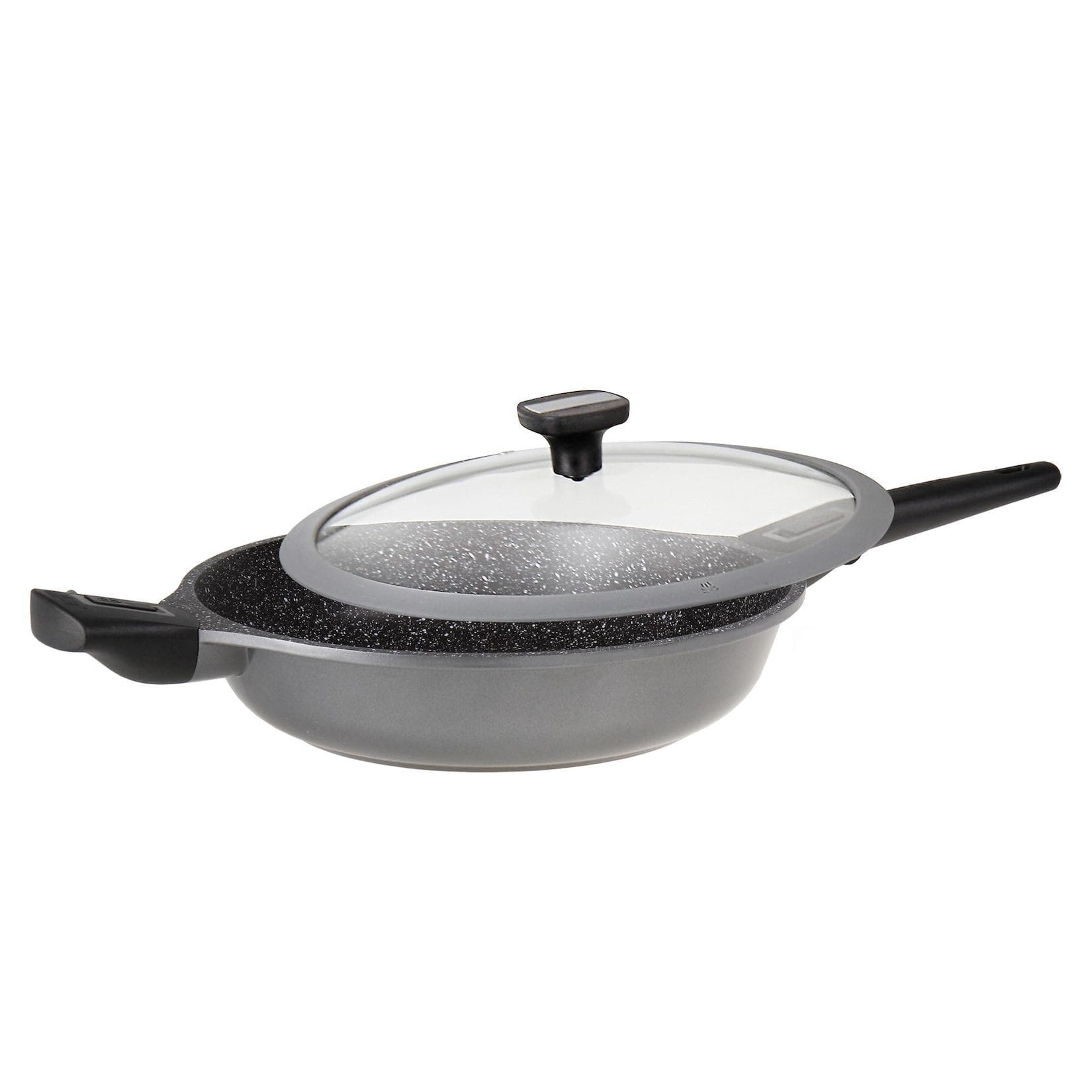 STONELINE® Imagination PLUS Schmorpfanne 28 cm mit abnehmbaren Griffen und Glasdeckel