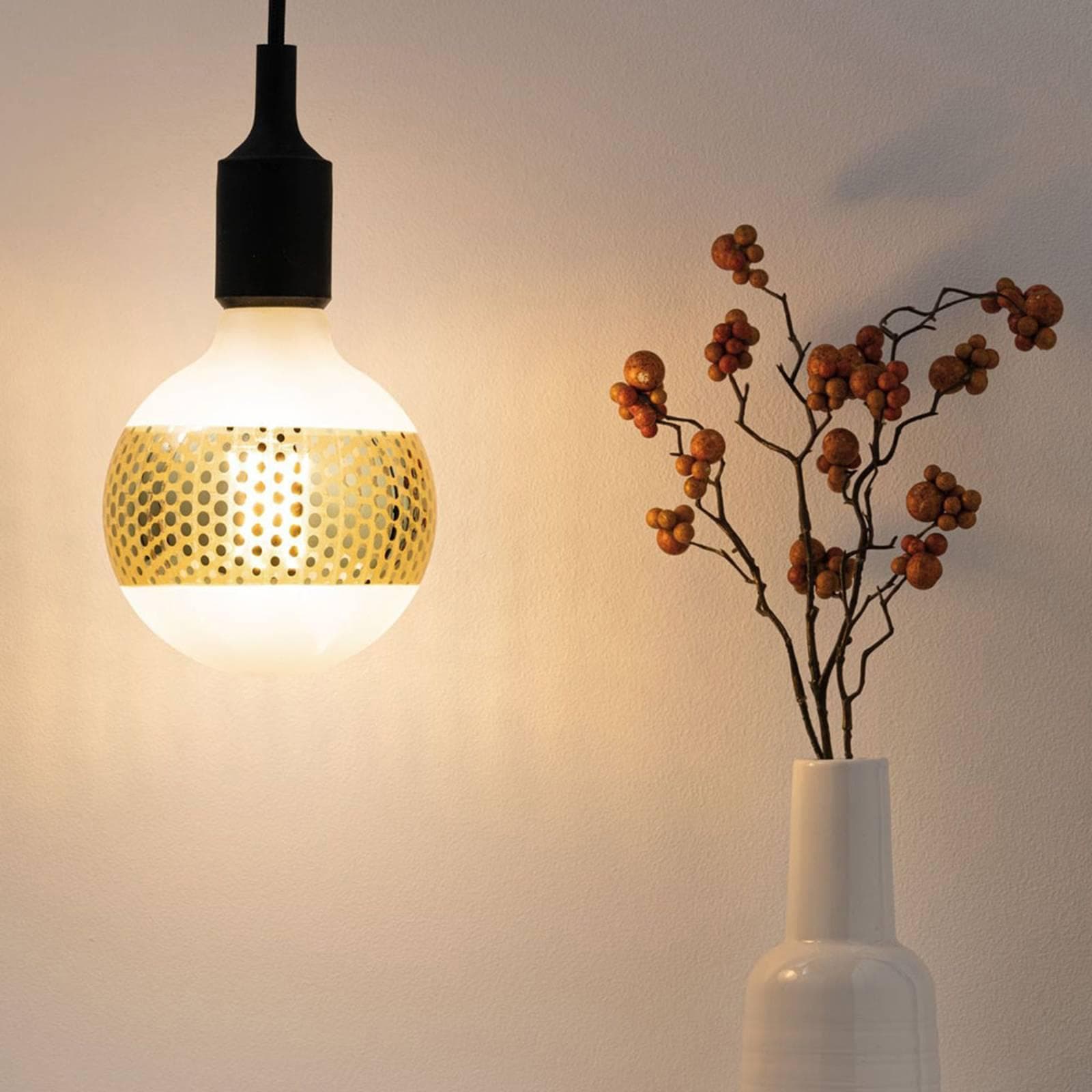 Paulmann LED-Leuchtmittel Globe Ringspiegel Goldfarben Gepunktet E27 Warmweiß