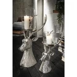 Faktorei Hirsch Kerzenständer Vernickeltes Aluminium