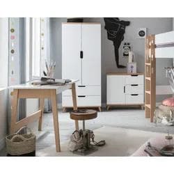 INFANSKIDS Infanscolor Kinderzimmer Schreibtisch Weiß-Weiß-Buche