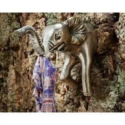 Die Faktorei Elefant Garderobenhaken Natur Vernickelt oder Antik-Gold