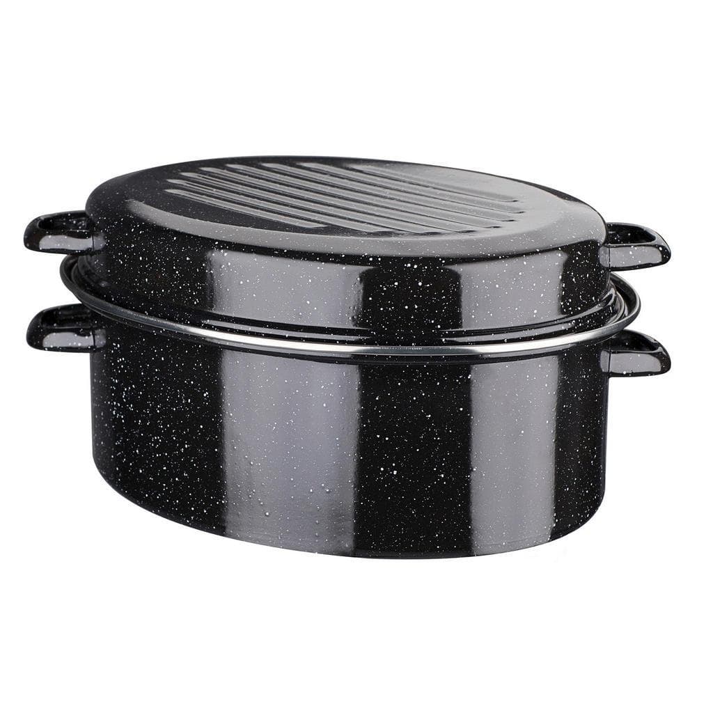 GSW ovaler Bräter Stahl-Emaille schwarz