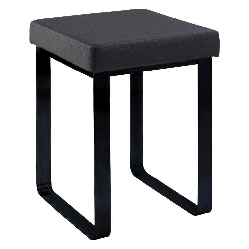 Badhocker Schwarz Metall Textil Freistehend