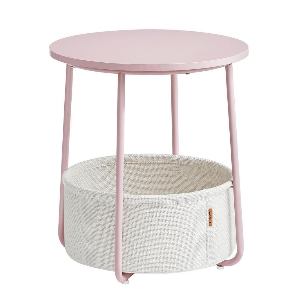 Boxxx Beistelltisch Rosa Weiß Holz Metall Textil Recyclingholz