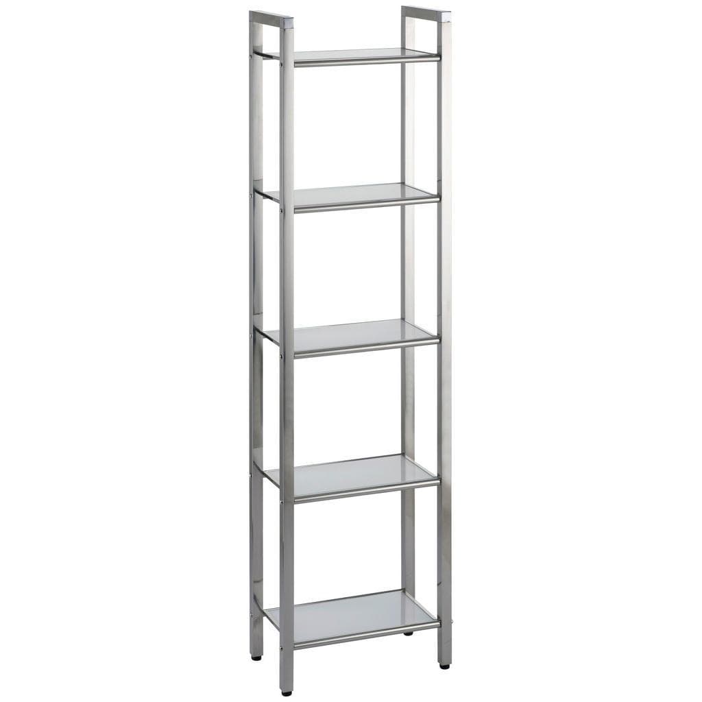 XXXLutz Regal Weiß Edelstahl Glas 5 Fächer