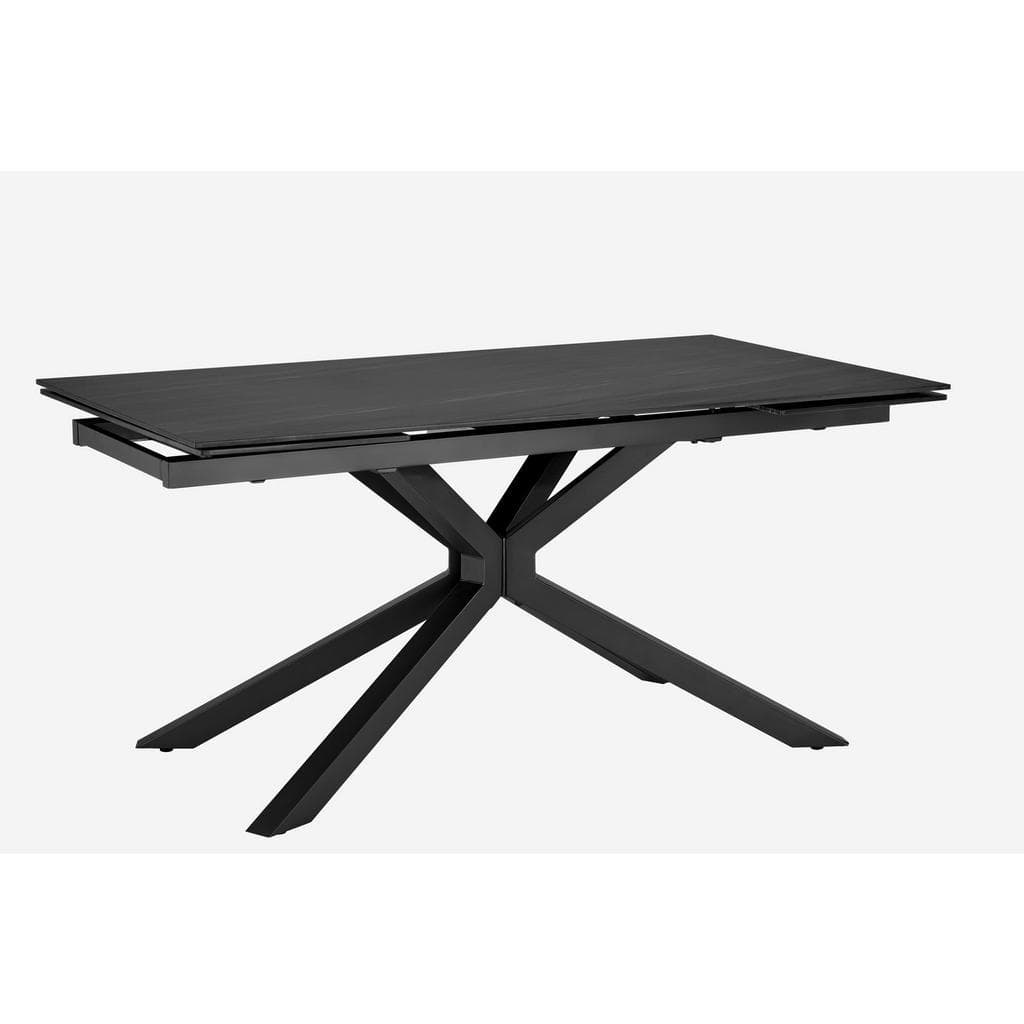 Mid.you Ausziehtisch Dunkelgrau Metall Keramik Rechteckig Flachrohr