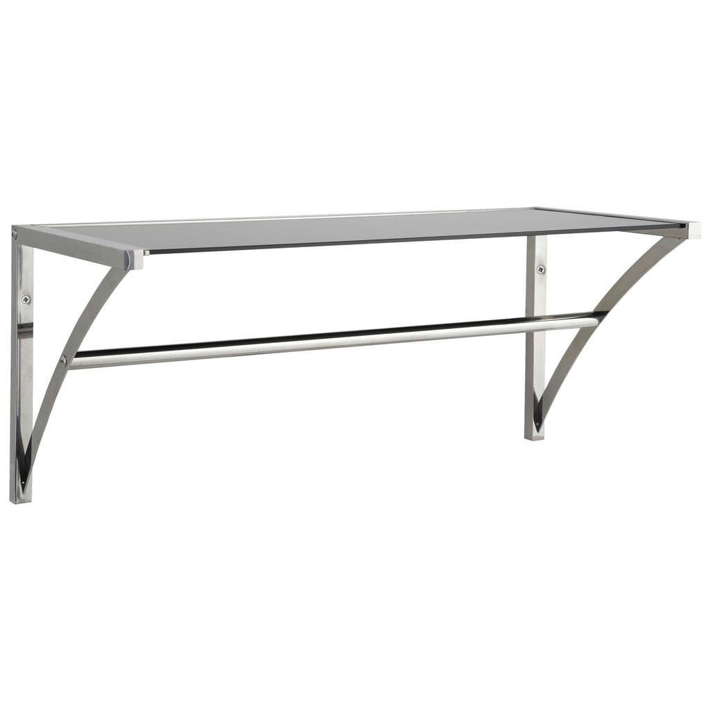 Wandgarderobe Schwarz Edelstahl Metall Glas 70x30x30 cm Kleiderstange Garderobe