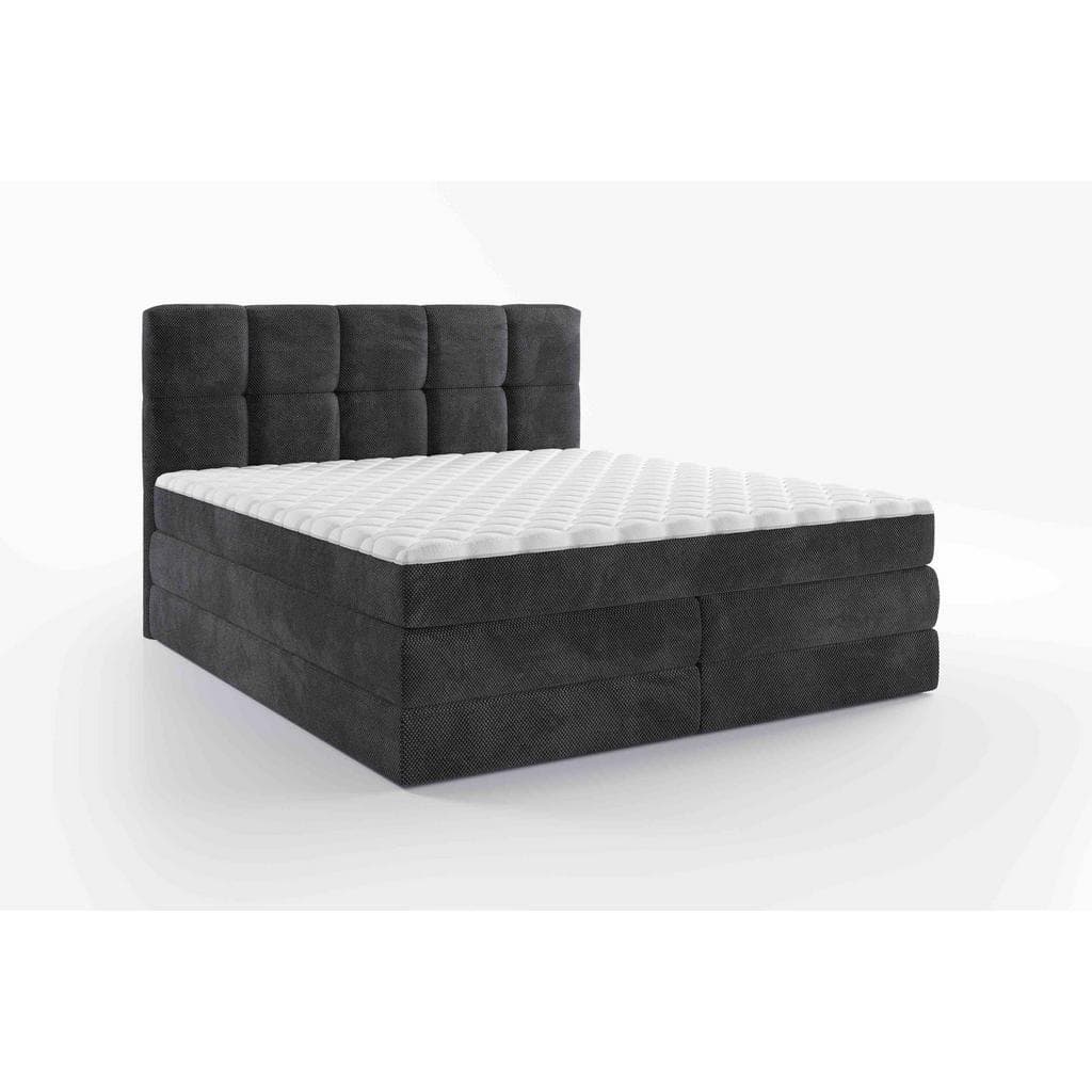 Esposa Boxspringbett Dunkelgrau mit gepolstertem Kopfteil
