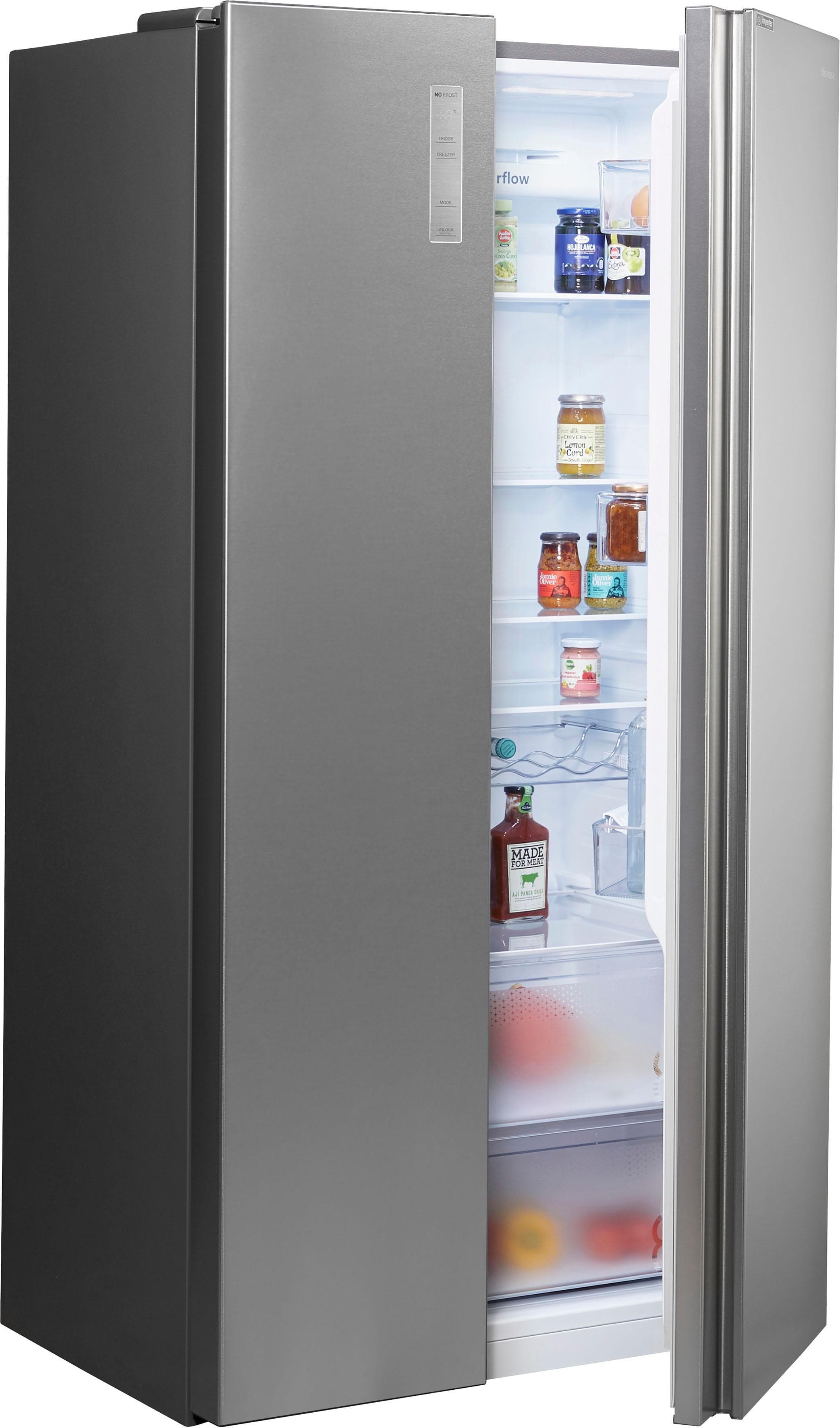 HISENSE Side-by-Side Kühlschrank Silber Inverter-Kompressor
