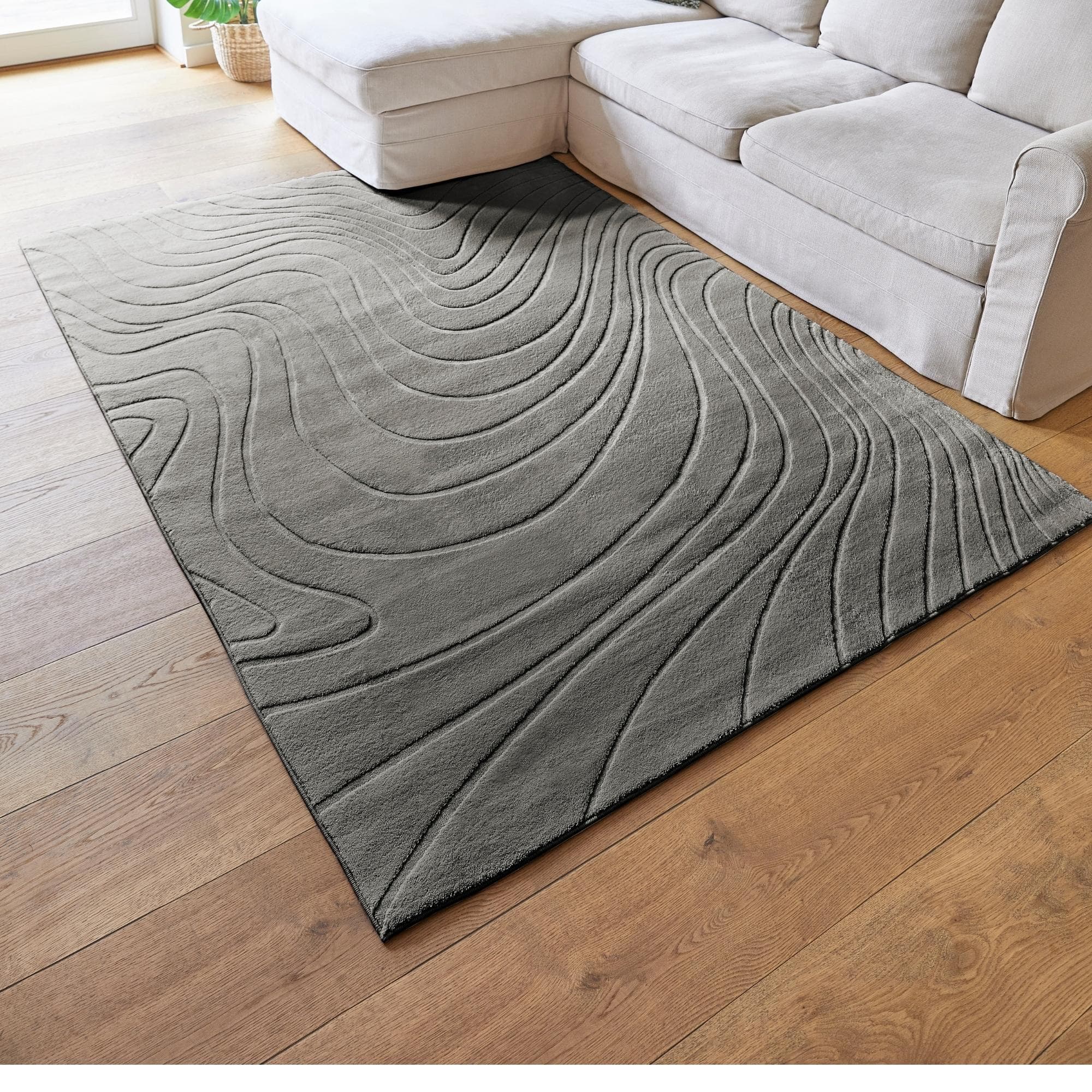 Andiamo Teppich Dale Anthrazit Wohnzimmer