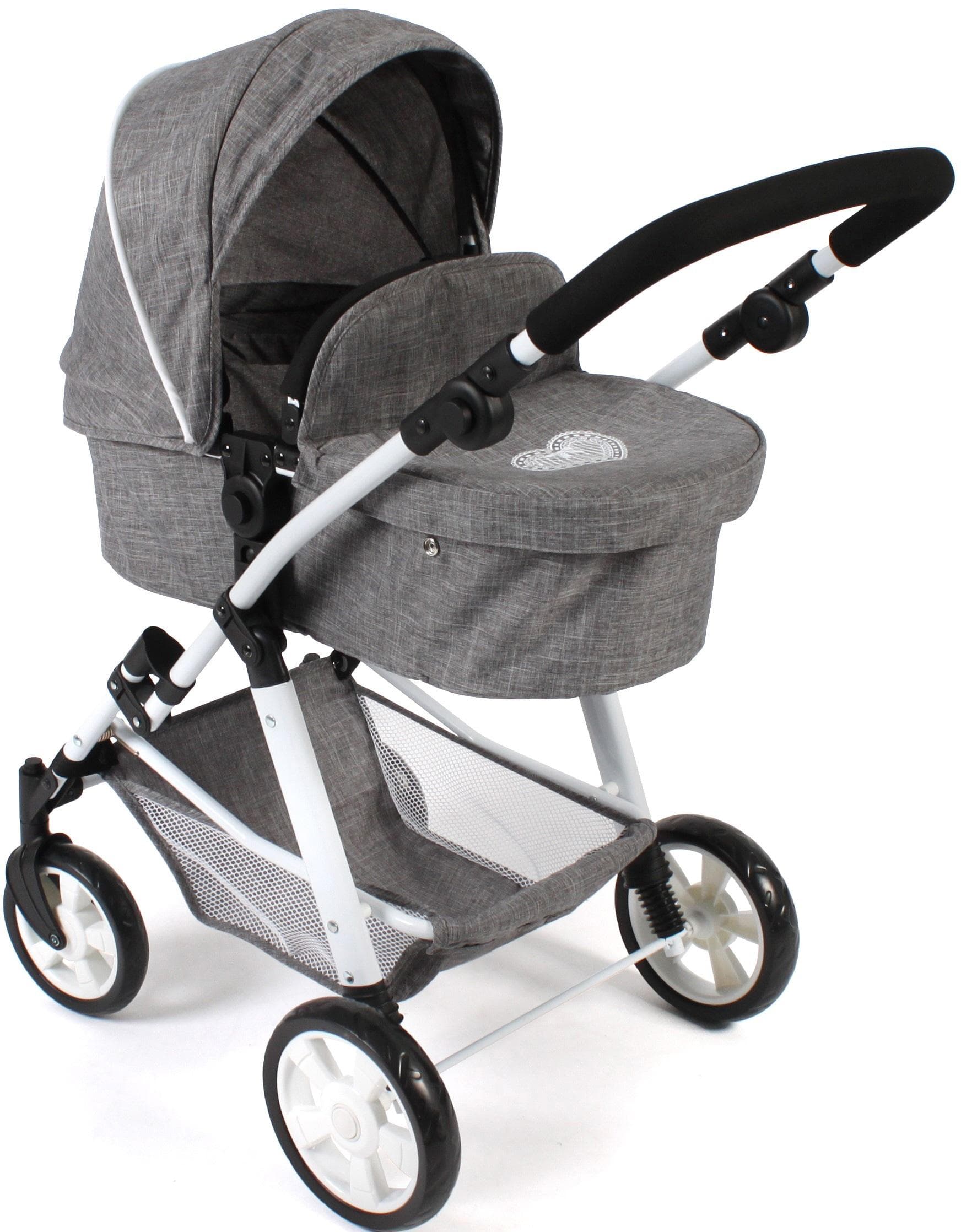 CHIC2000 Kombi-Puppenwagen Nele Jeans Grey zusammenklappbar