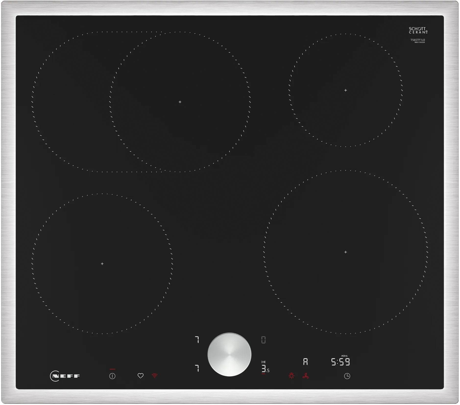 NEFF Induktions-Kochfeld T56STF1L0 grau Twist Pad Bedienung
