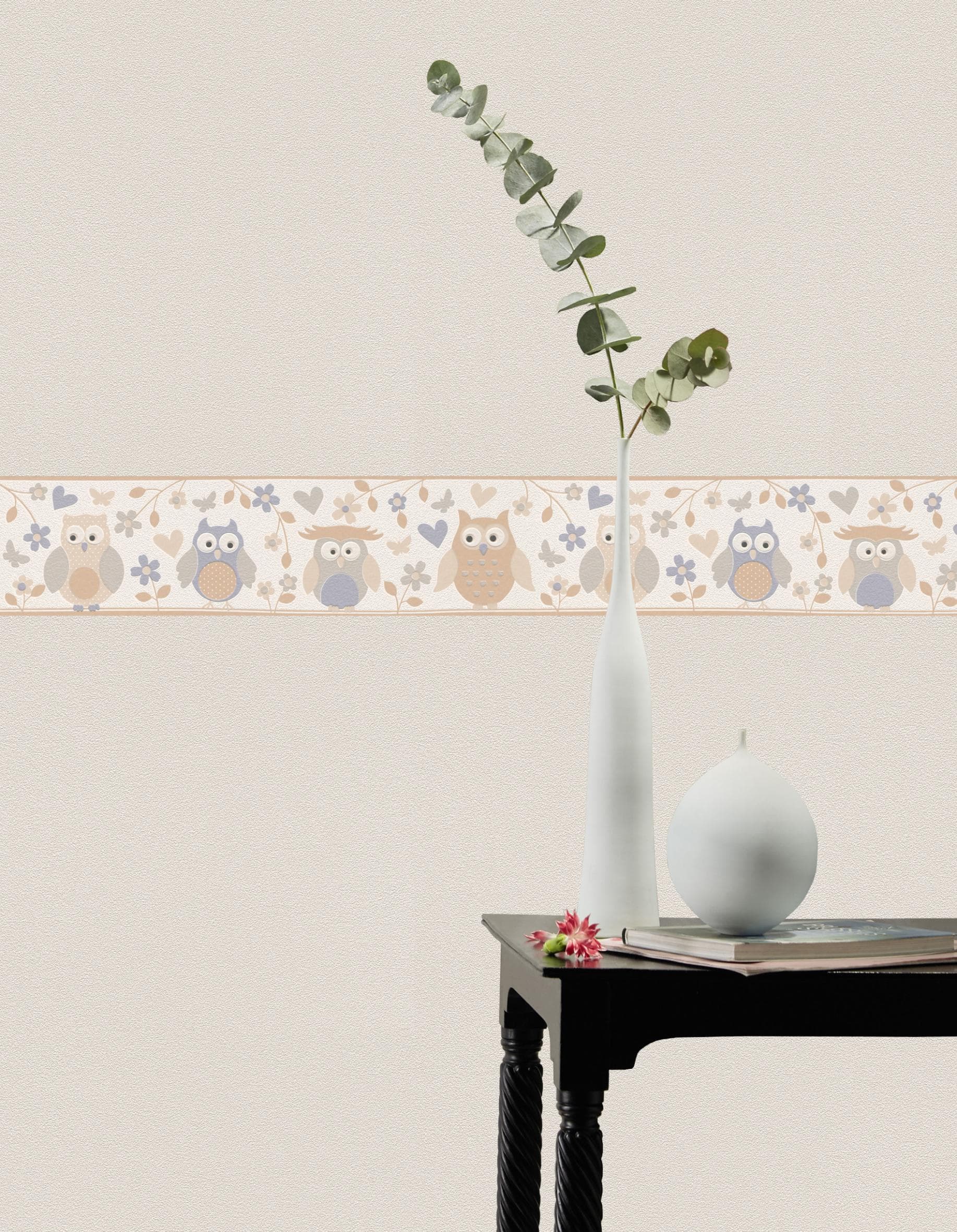 Bordüre RASCH Kids & Teens III Grau Blumenmuster