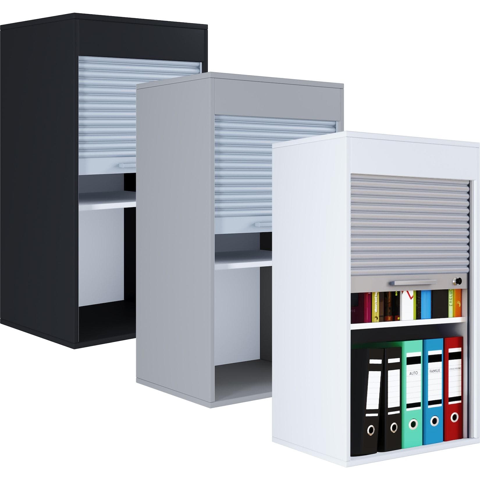 VCM Aktenschrank Holz Büroschrank Rollladen