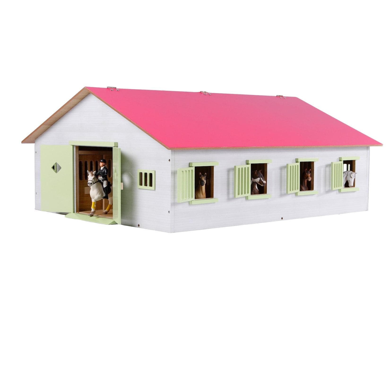 KidsGlobe Pferdestall Bauernhof 7 Boxen Holz Faltdach