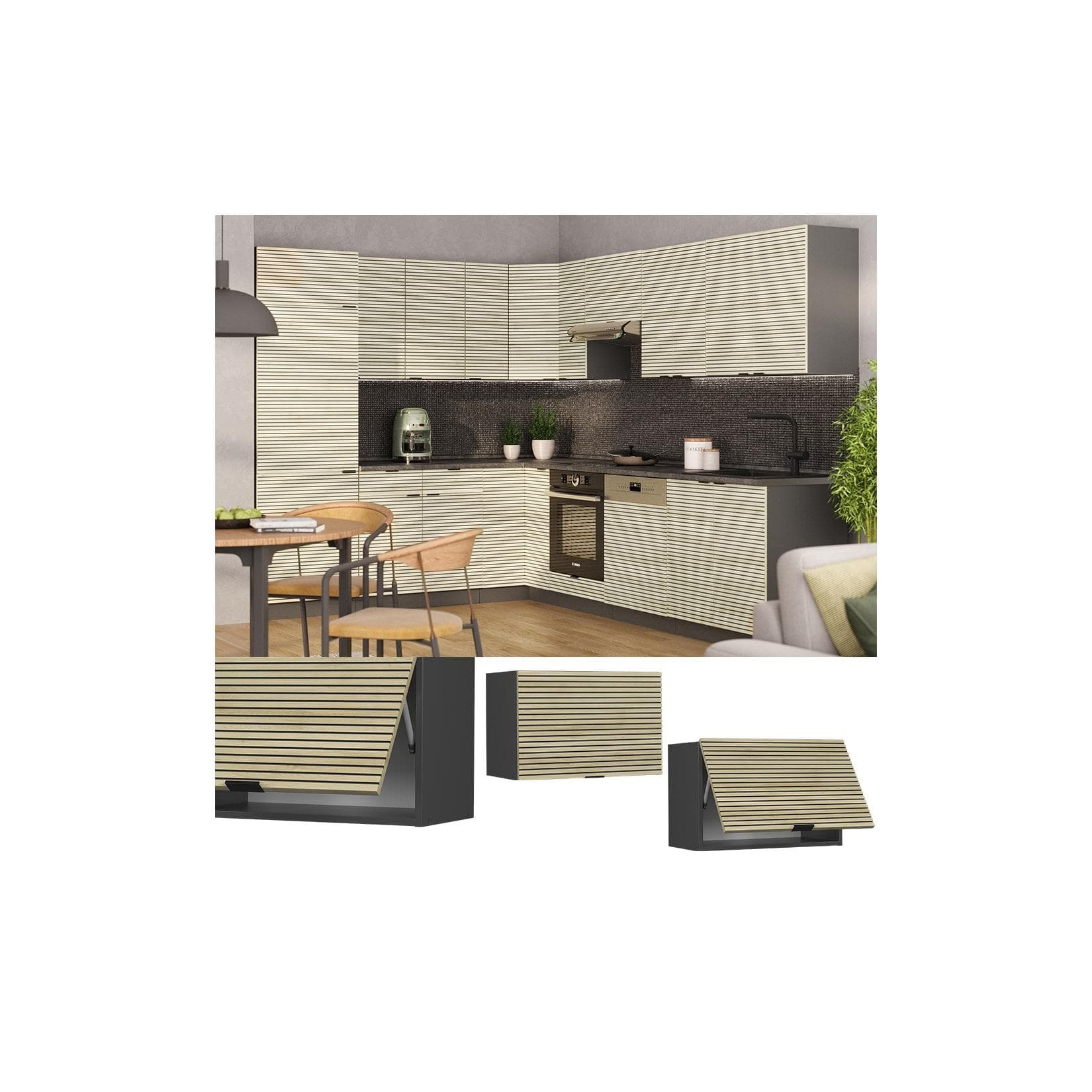 Vicco Hängeschrank Fame-Line Anthrazit Eiche 60 cm
