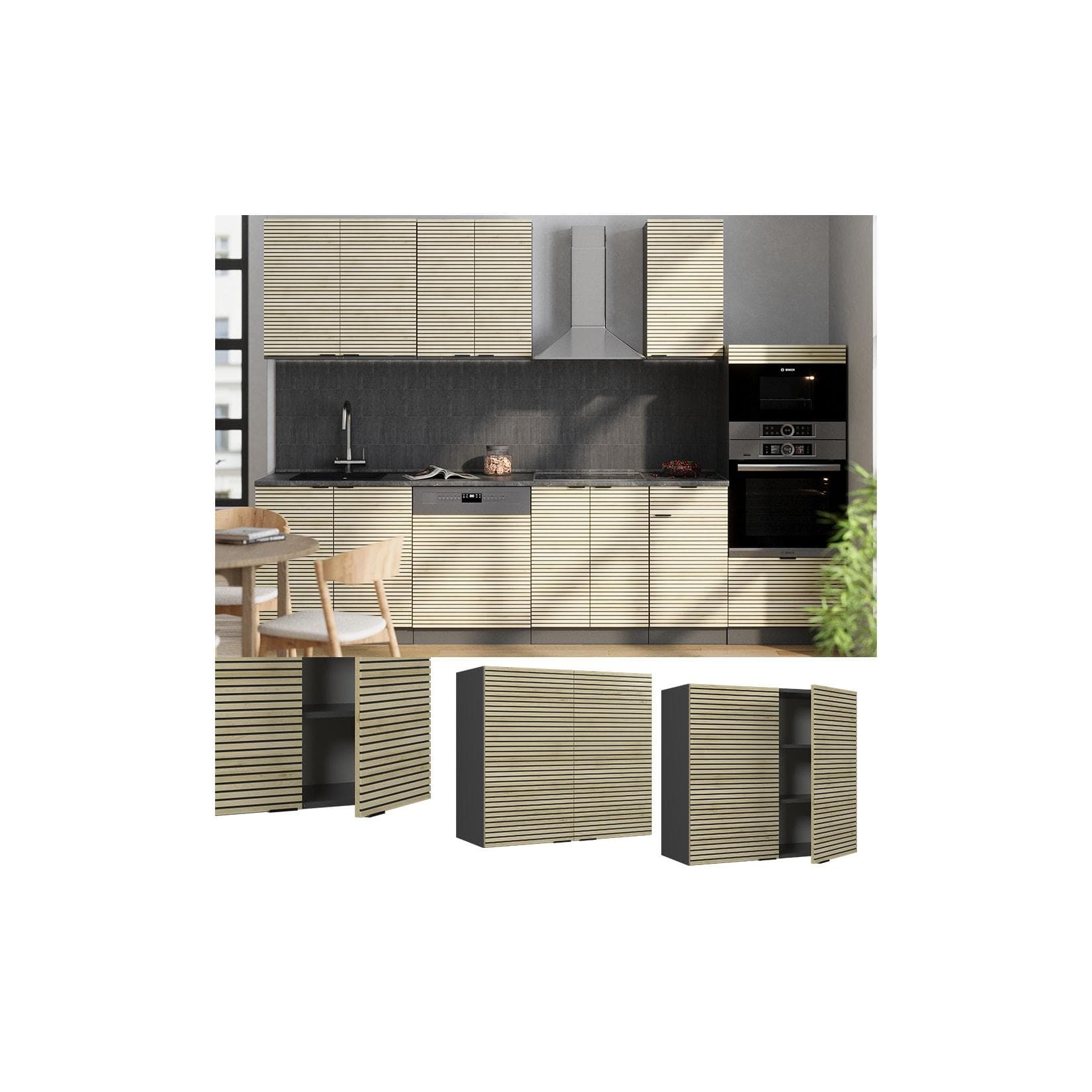 Vicco Hängeschrank Fame-Line Anthrazit Eiche 80 cm