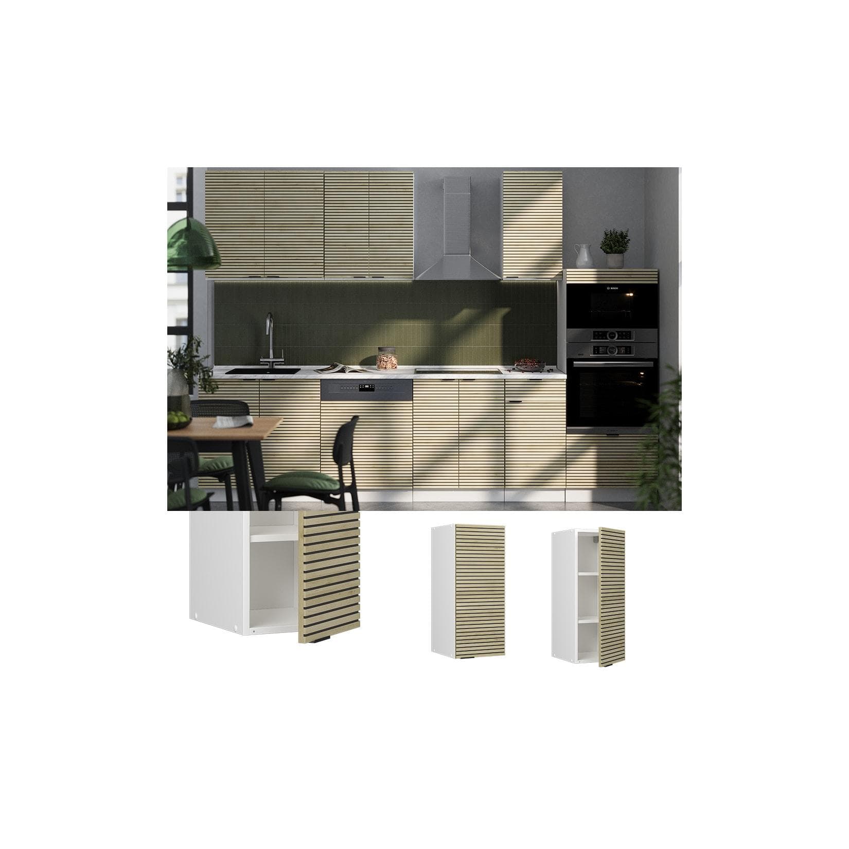 Vicco Hängeschrank Fame-Line Weiß Eiche 30 cm