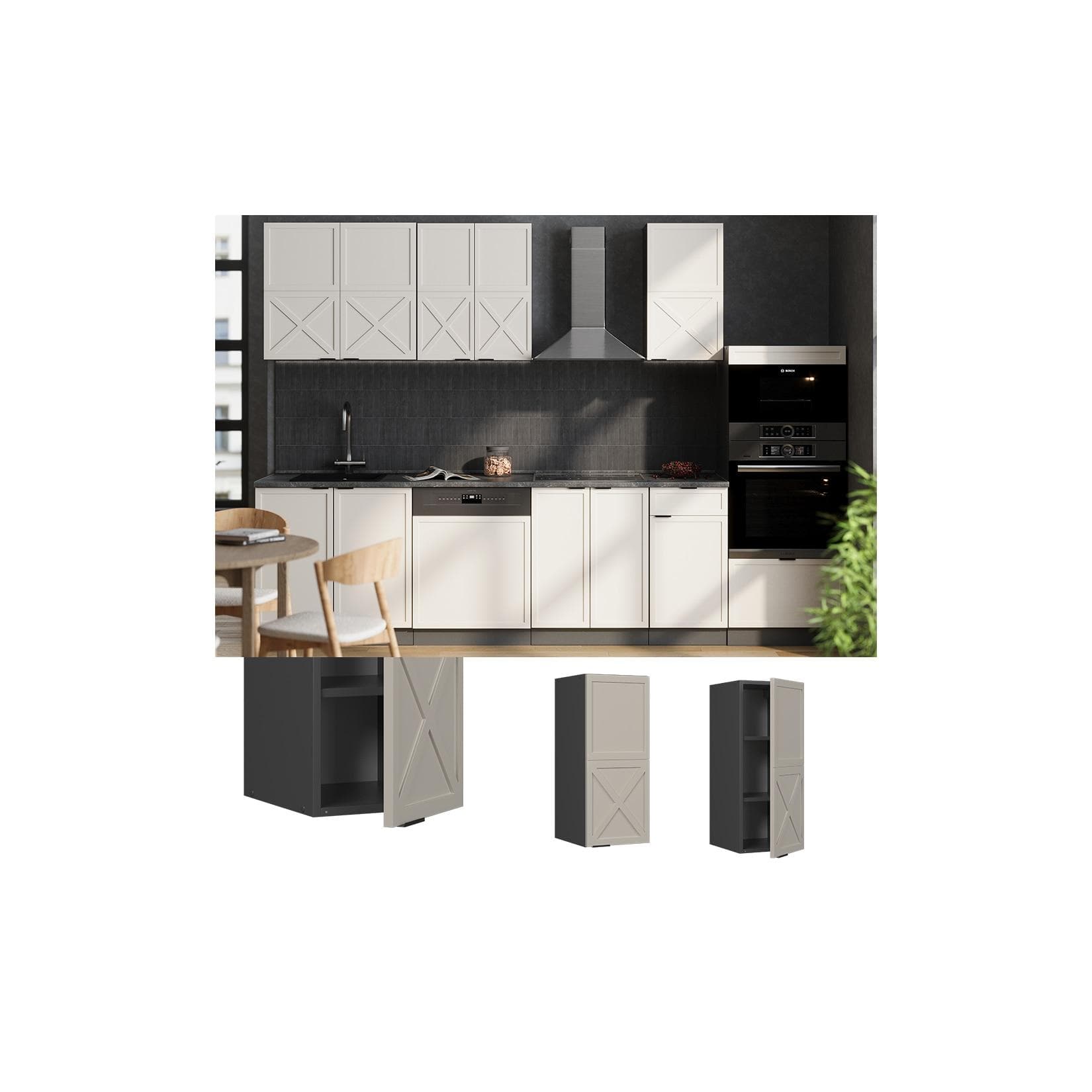 Vicco Hängeschrank Fame-Line Anthrazit Grau-Beige 30 cm