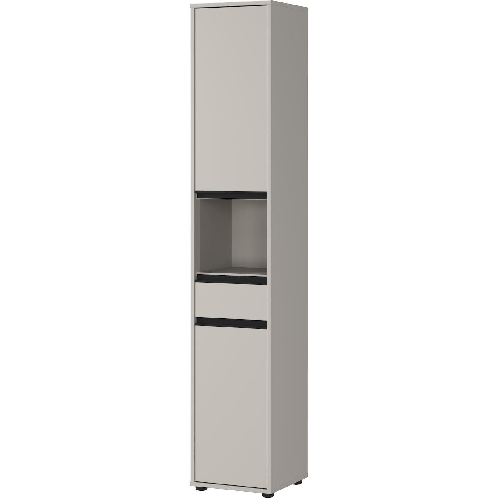 Badezimmerschrank Hochschrank Soft-Close Dämpfung Steingrau Kratzfest Serie HAMBURG