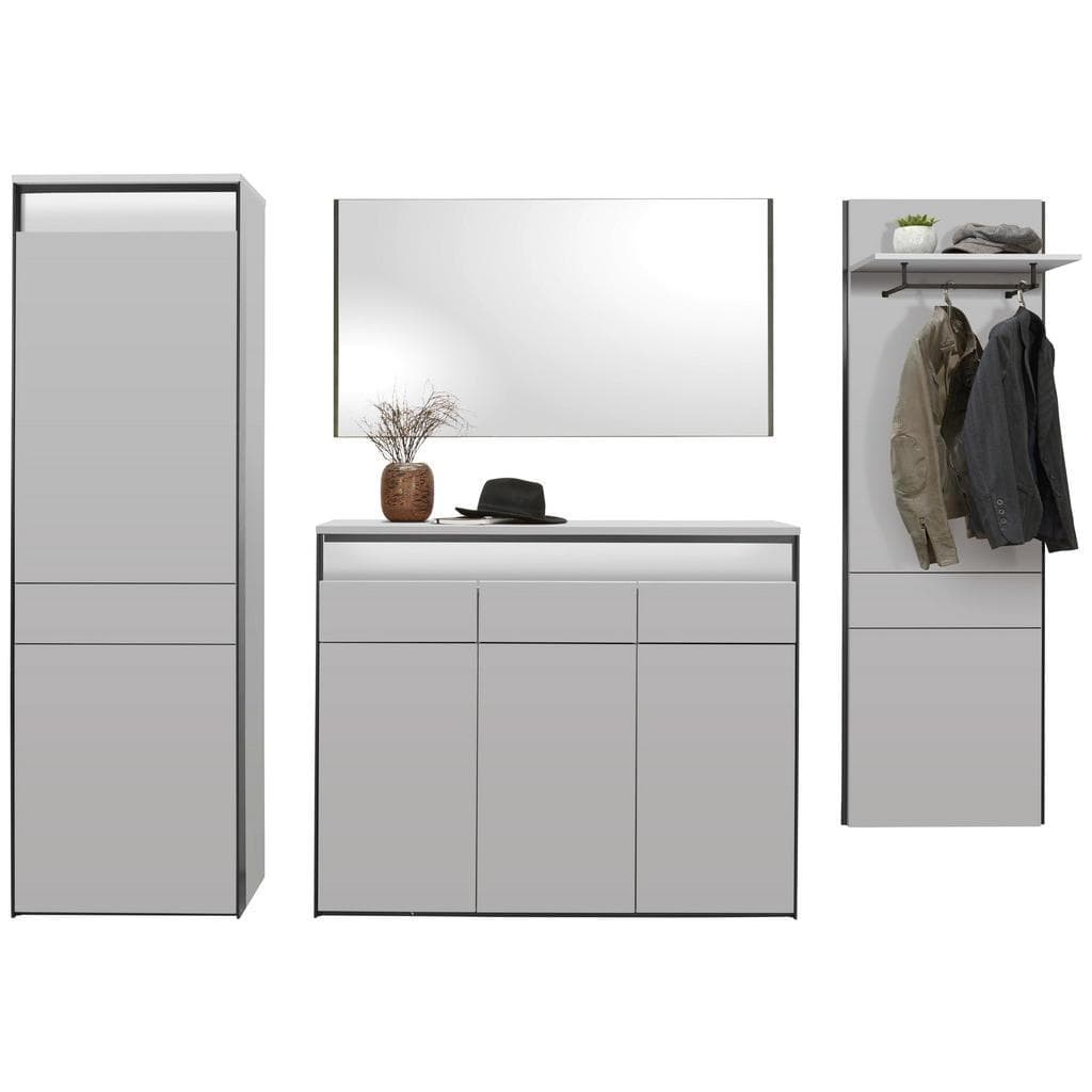 Voleo Garderobe Zaya Schwarz Beige Holzwerkstoff 4-teilig