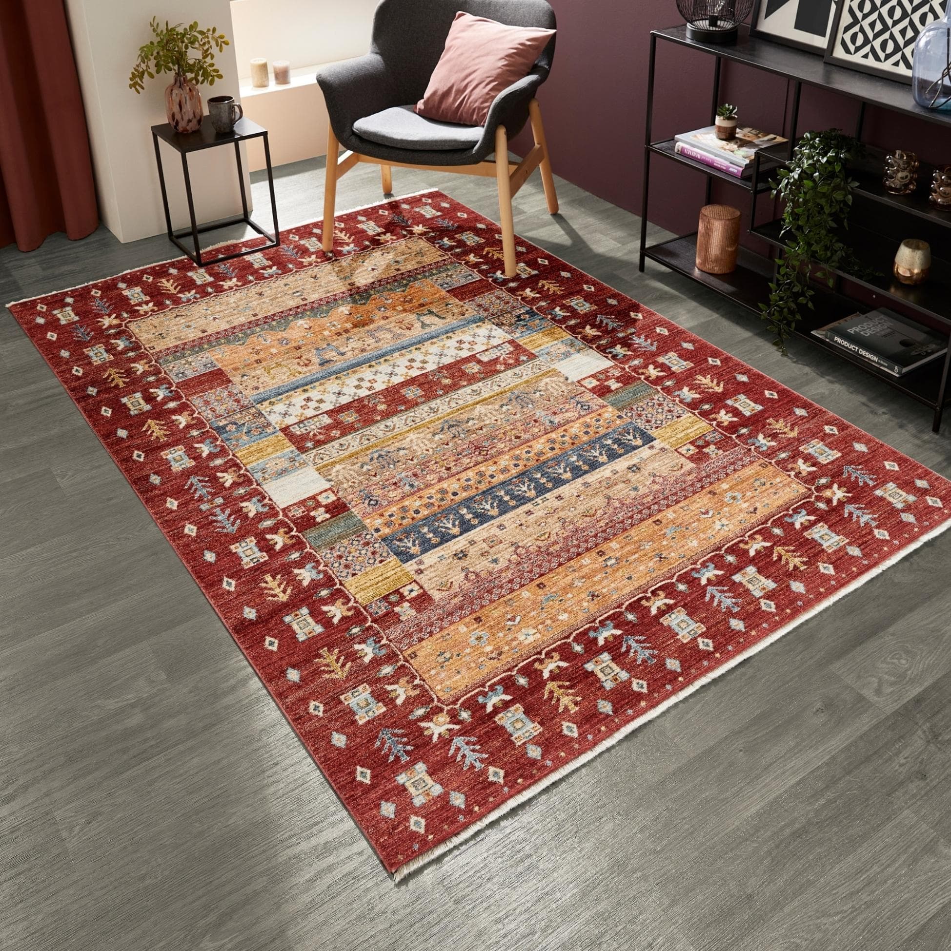 LUXOR LIVING Vintage-Teppich Rocco Rot Multi 110x60 cm