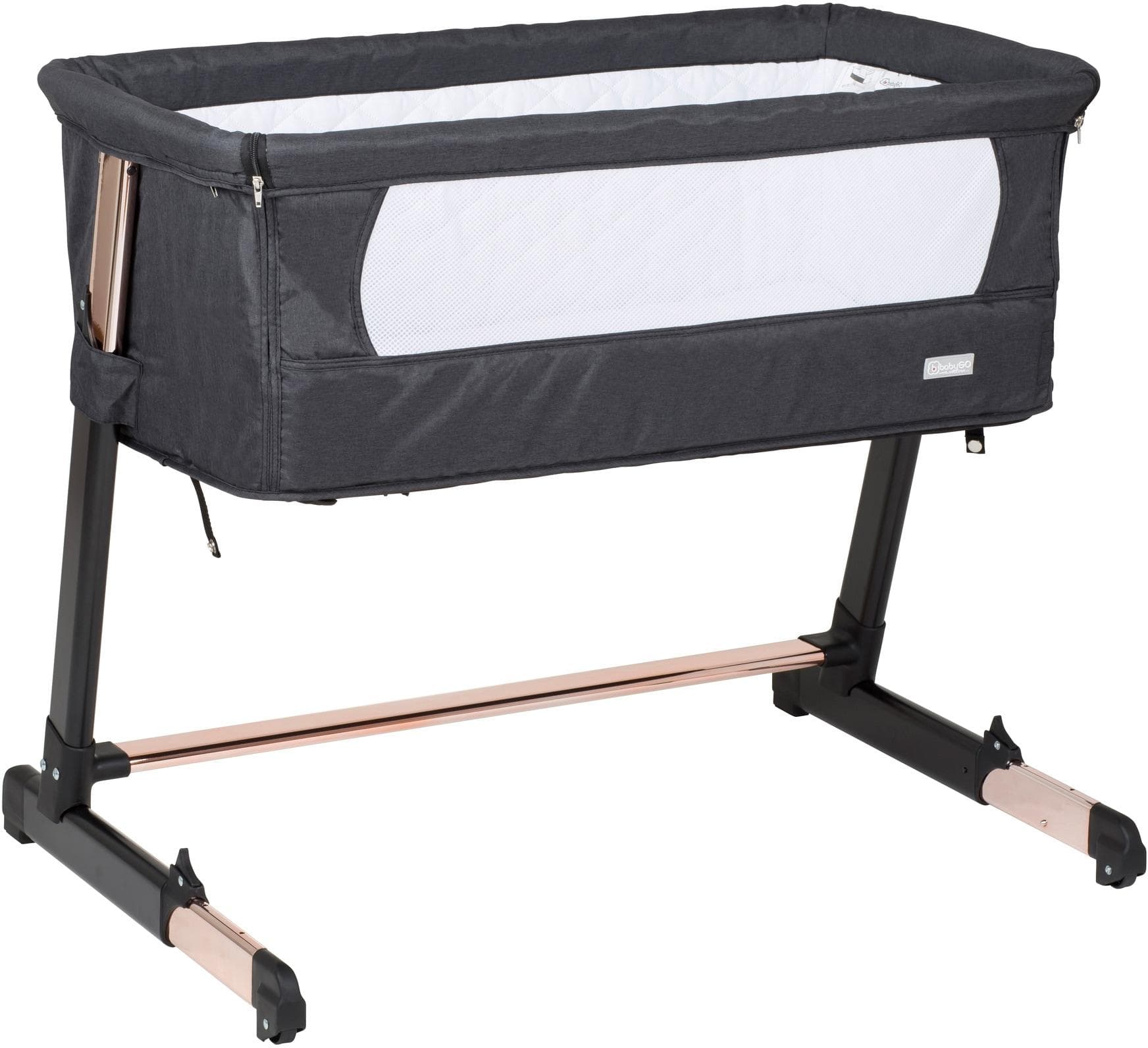 BABYGO Beistellbett Together Gold/Schwarz Verstellbar Faltbar