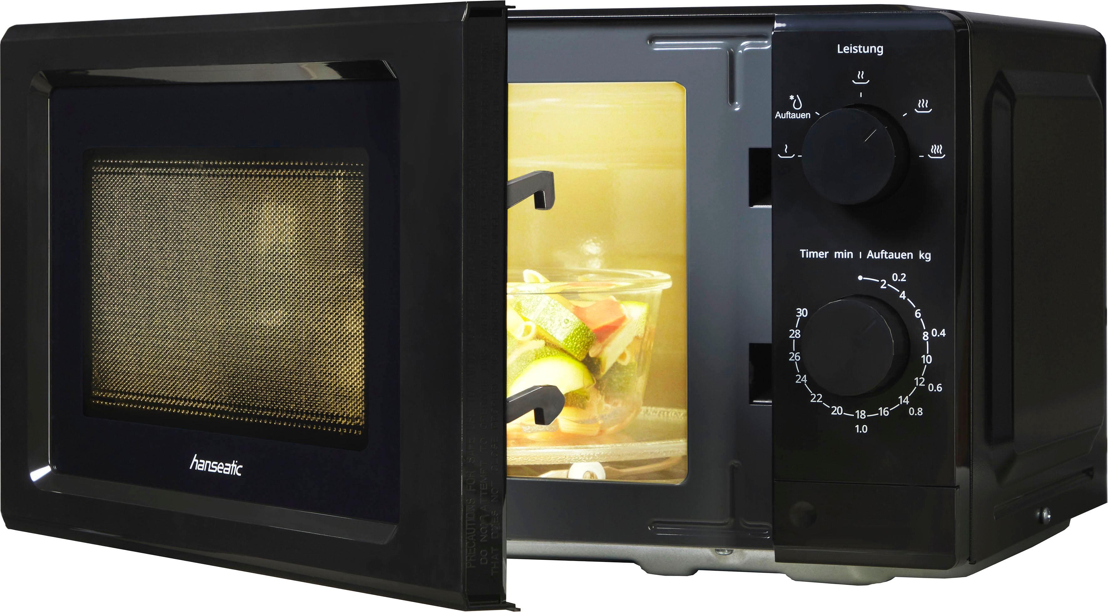 HANSEATIC Mikrowelle HM19 Schwarz 700 W 5 Leistungsstufen