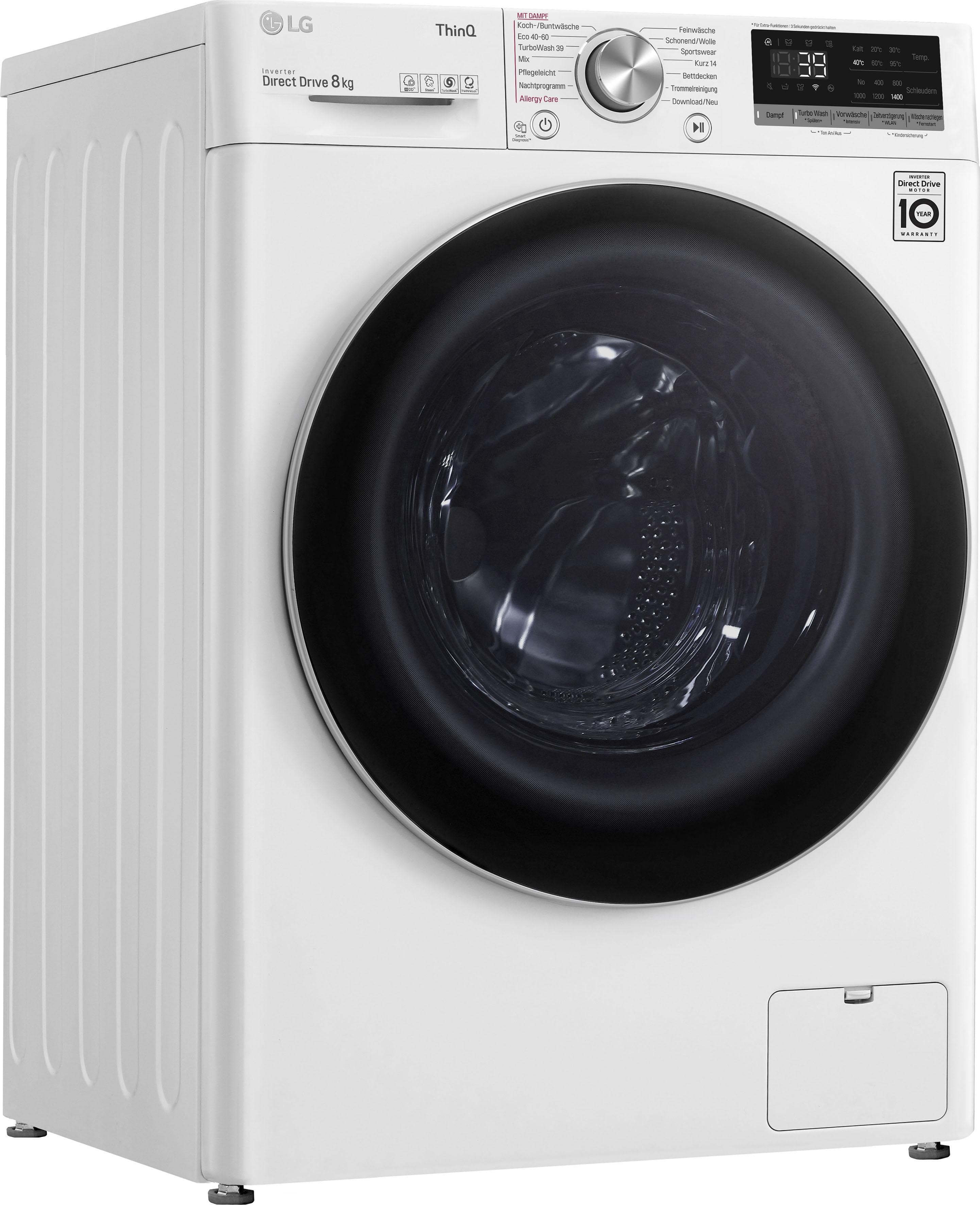LG Waschmaschine F4WV708P1E TurboWash Weiß
