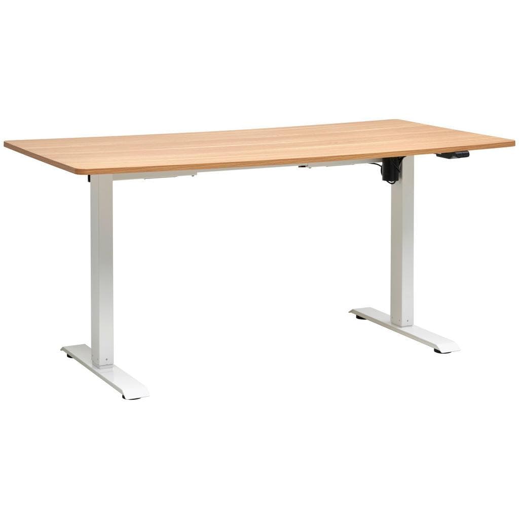 Livetastic Schreibtisch Weiß Eiche Metall Holzwerkstoff Rechteckig Höhenverstellbar Arbeitszimmer