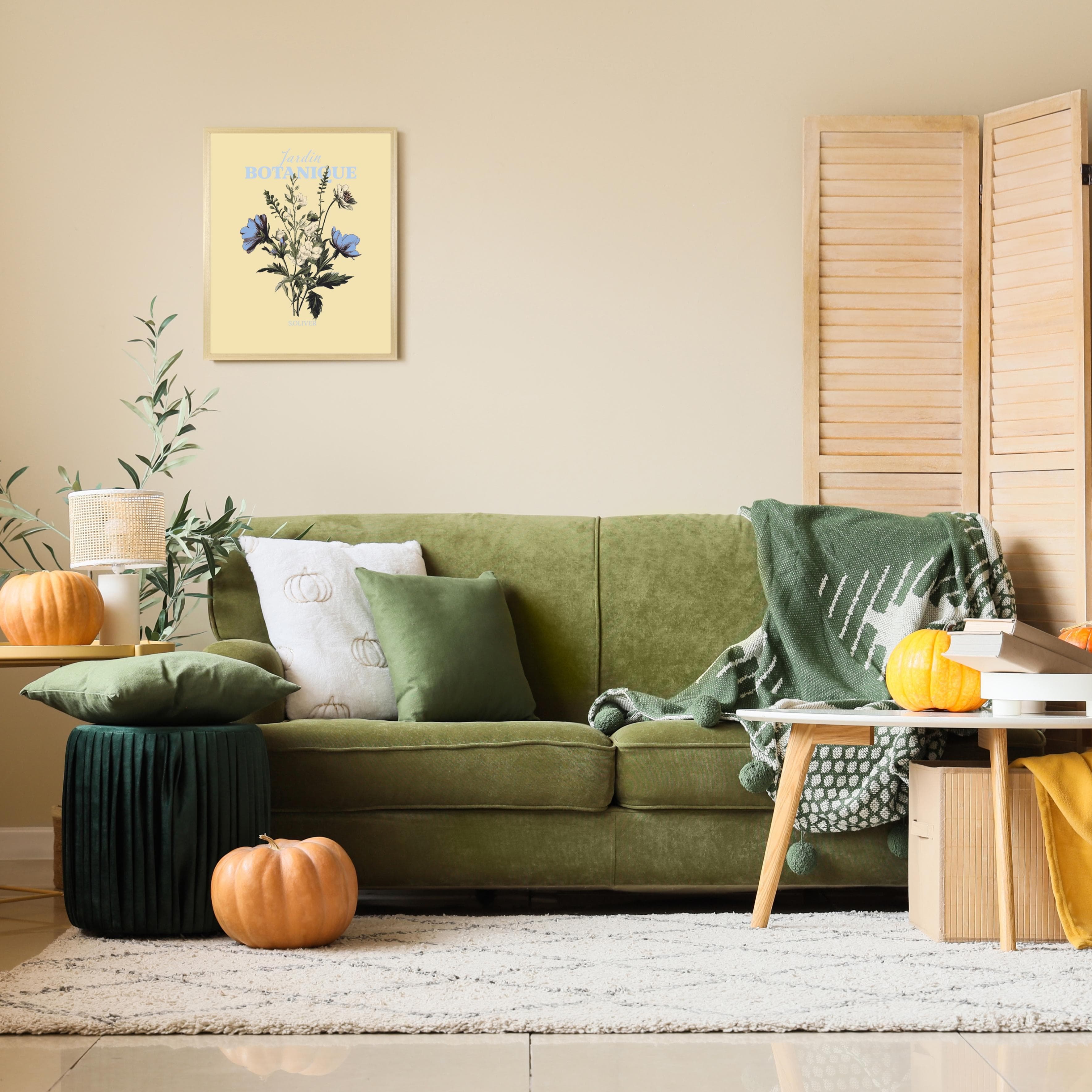 Kunstdruck S.OLIVER Ein Blumenstrauß, Blumenbucket in gelb, Beige, Senfgelb, 30x40cm