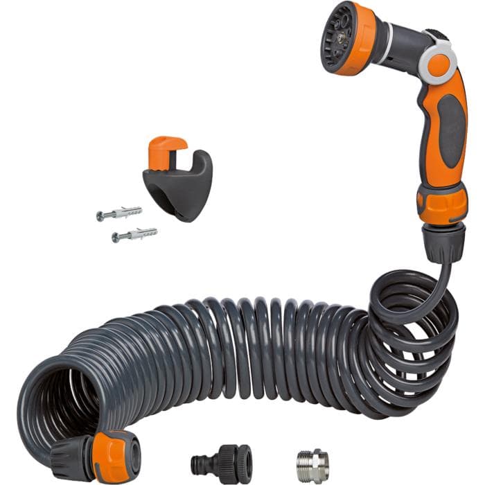 Ewuaqua Spiralschlauch-Set 10m mit Wandbefestigung