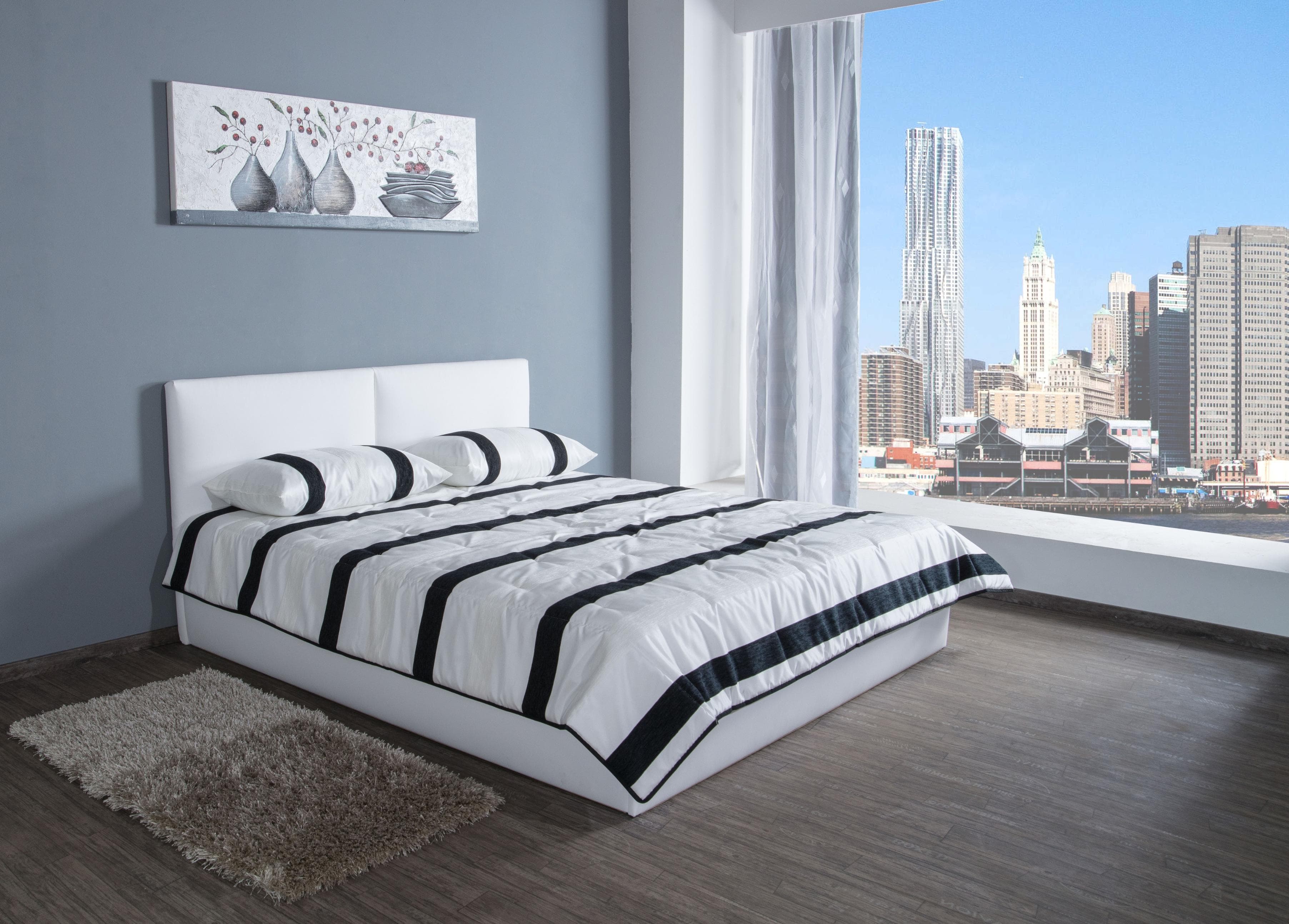 Westfalia Schlafkomfort Polsterbett Oslo 200x200 cm Kunstleder Weiß