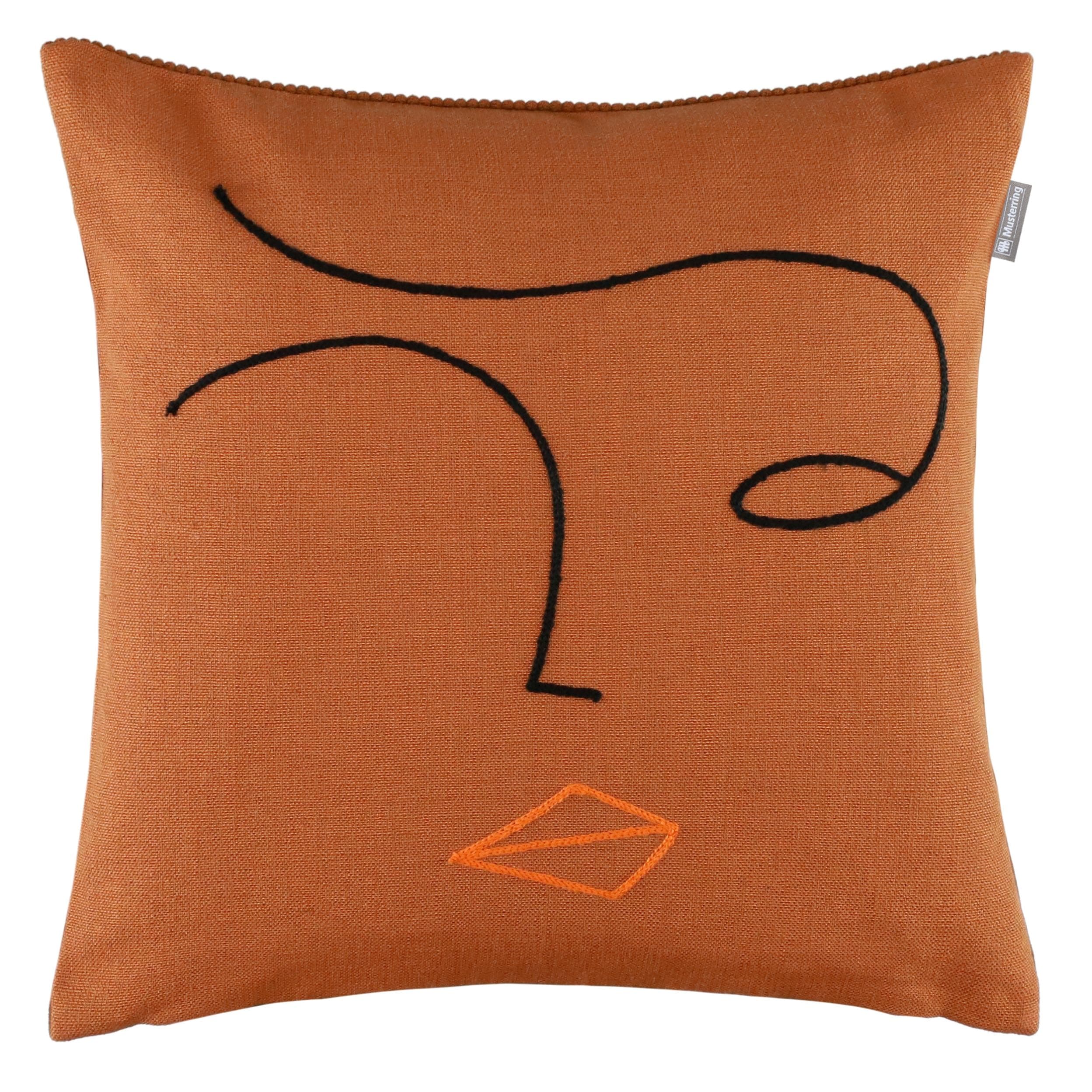 Dekokissen MUSTERRING Visage Orange 38x38 cm Leinen-Polyester