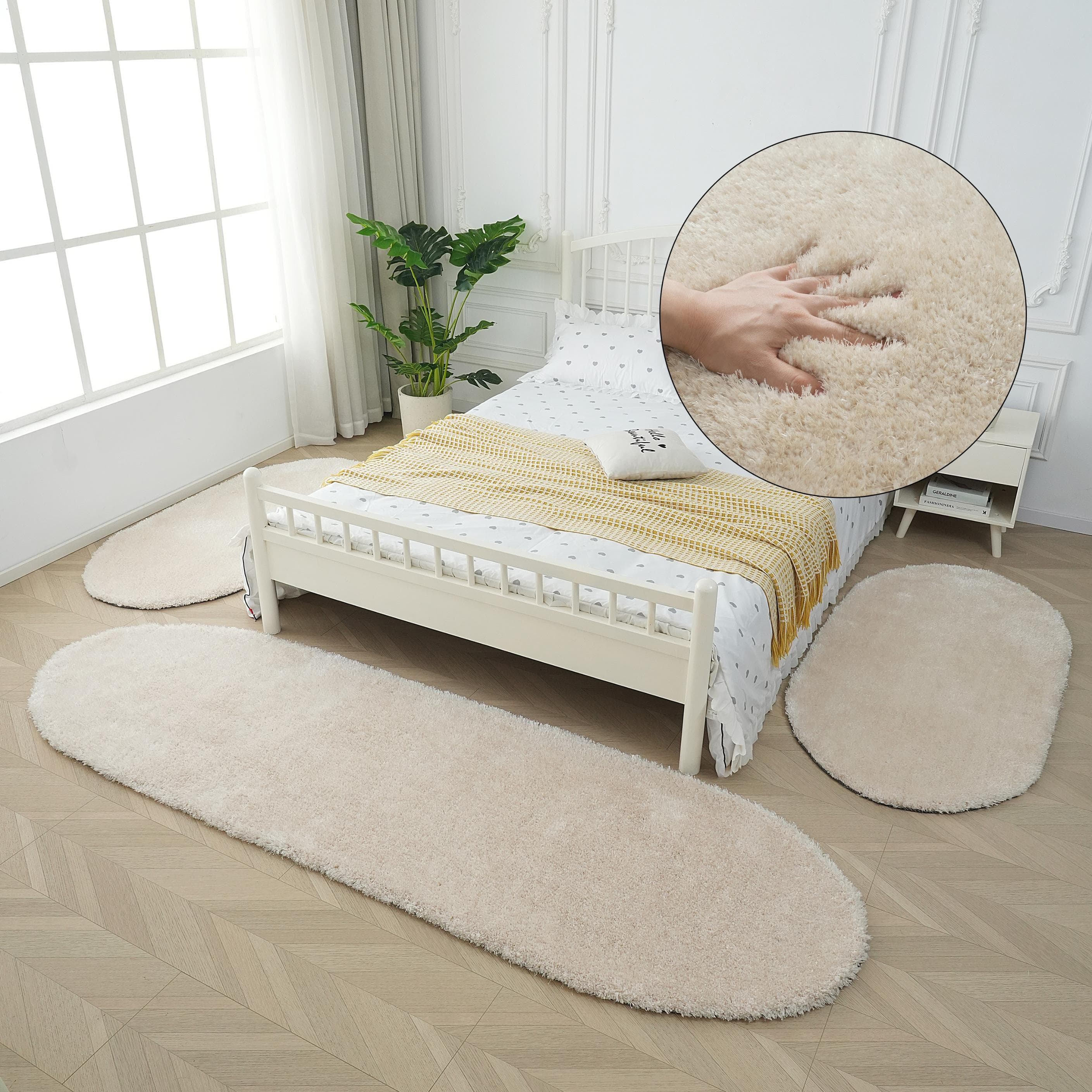 Bruno Banani Hochflor-Bettumrandung Dana 3er-Set Natur Polyester