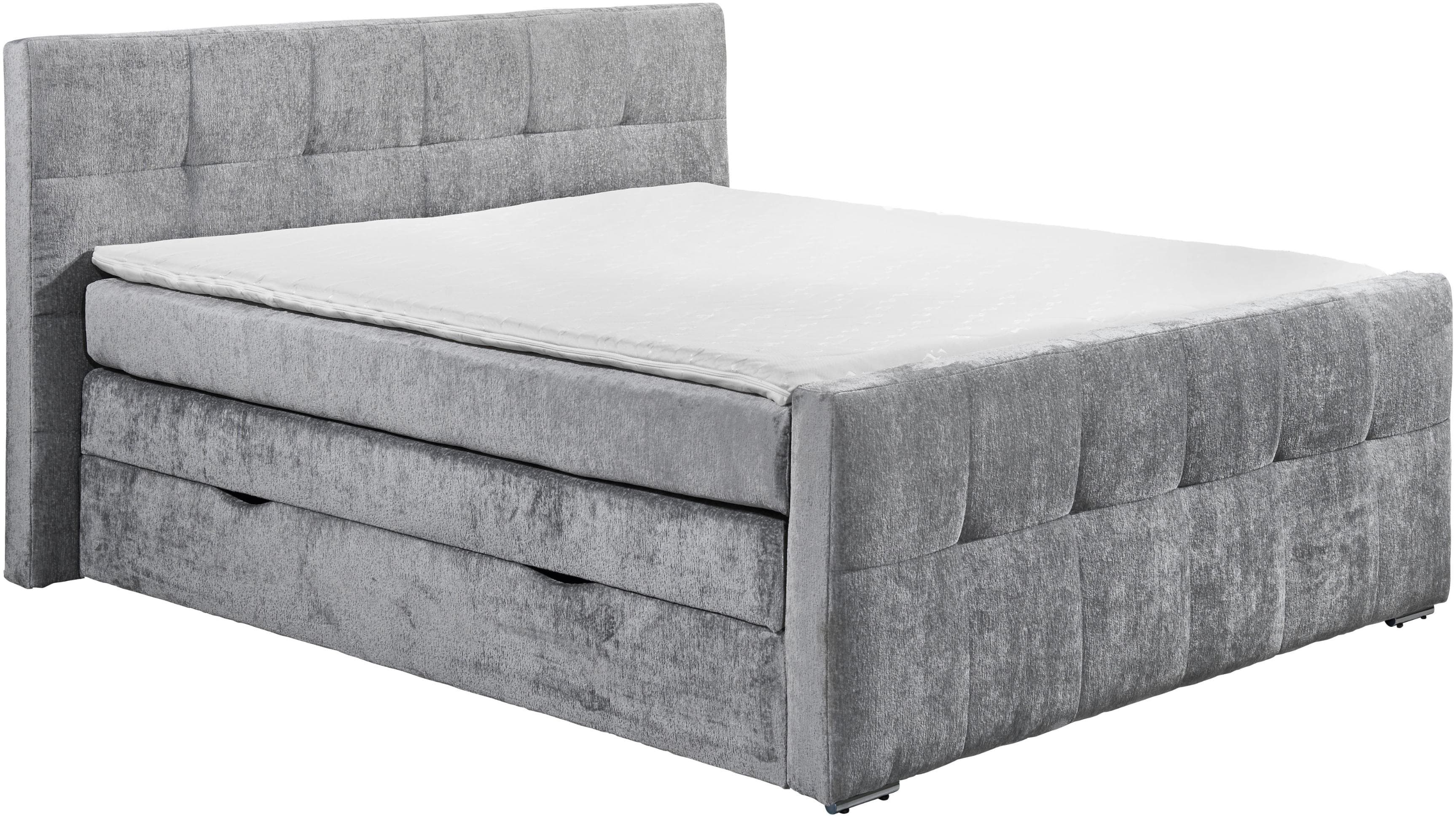 HOME AFFAIRE Boxspringbett Rosà Silber mit Stauraum und 2 Matratzen