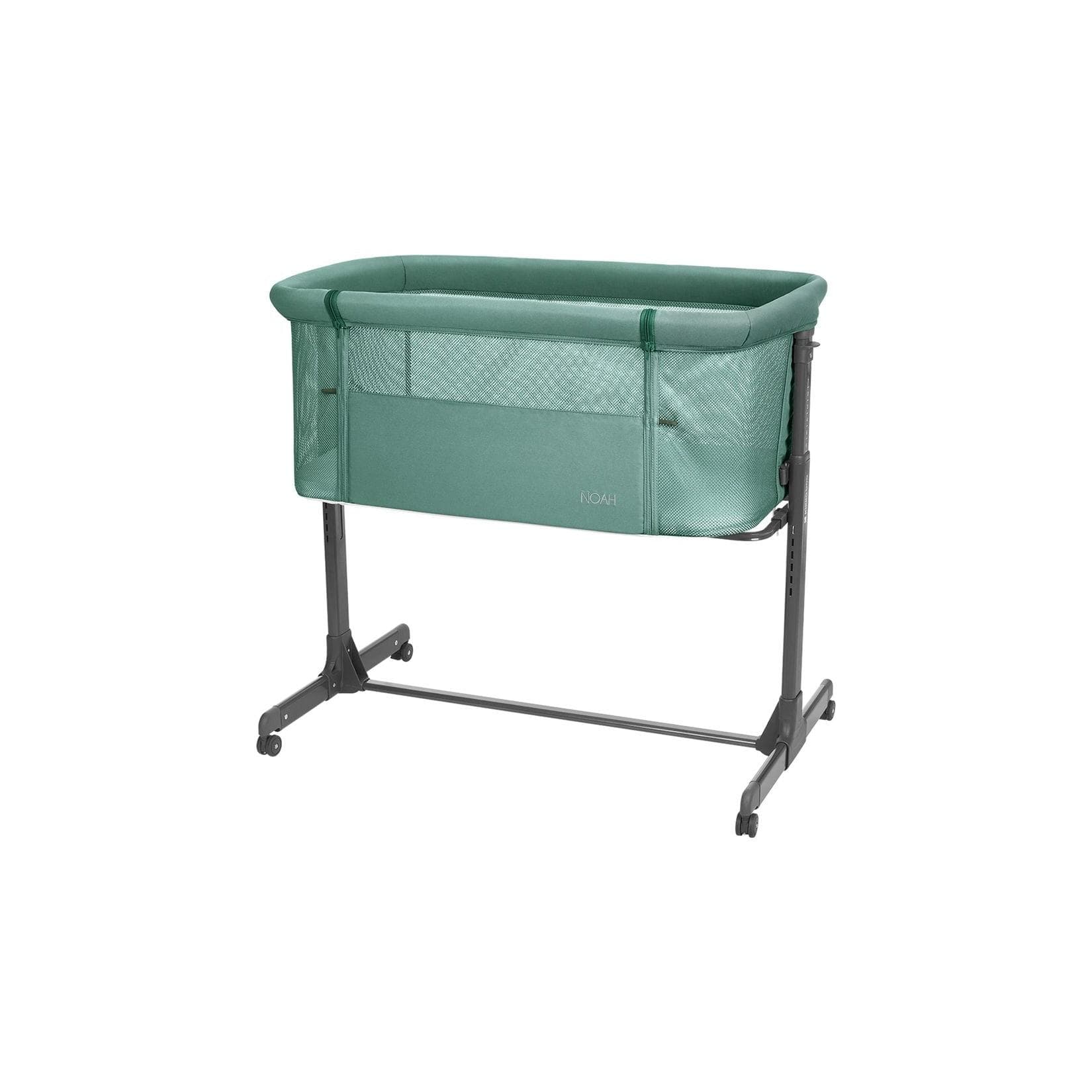 Kikkaboo Beistellbett Noah verstellbar Räder Anti Reflux eine Seite zum Öffnen dunkelgrün