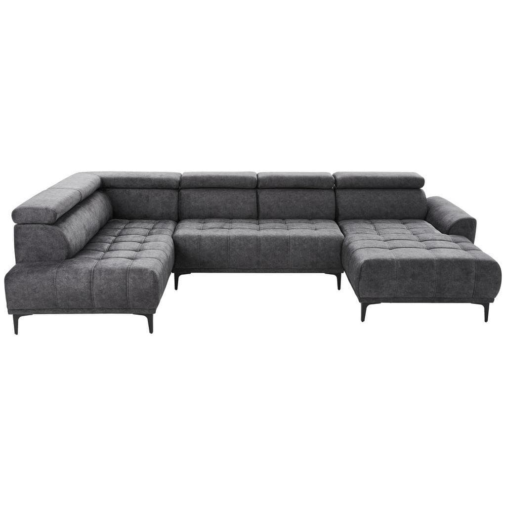 Stylife Wohnlandschaft Graphit 4-Sitzer U-Form