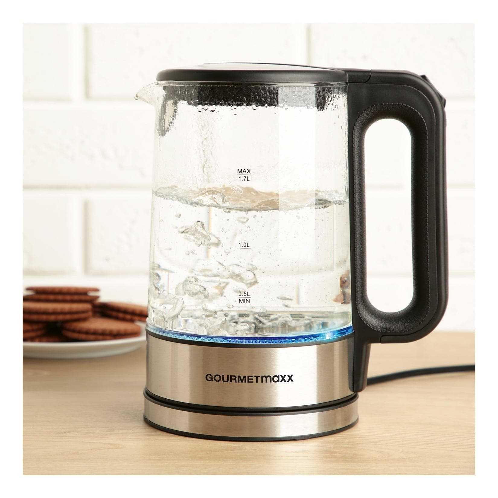Gourmetmaxx Wasserkocher 1,7 L Schwarz Kabellos
