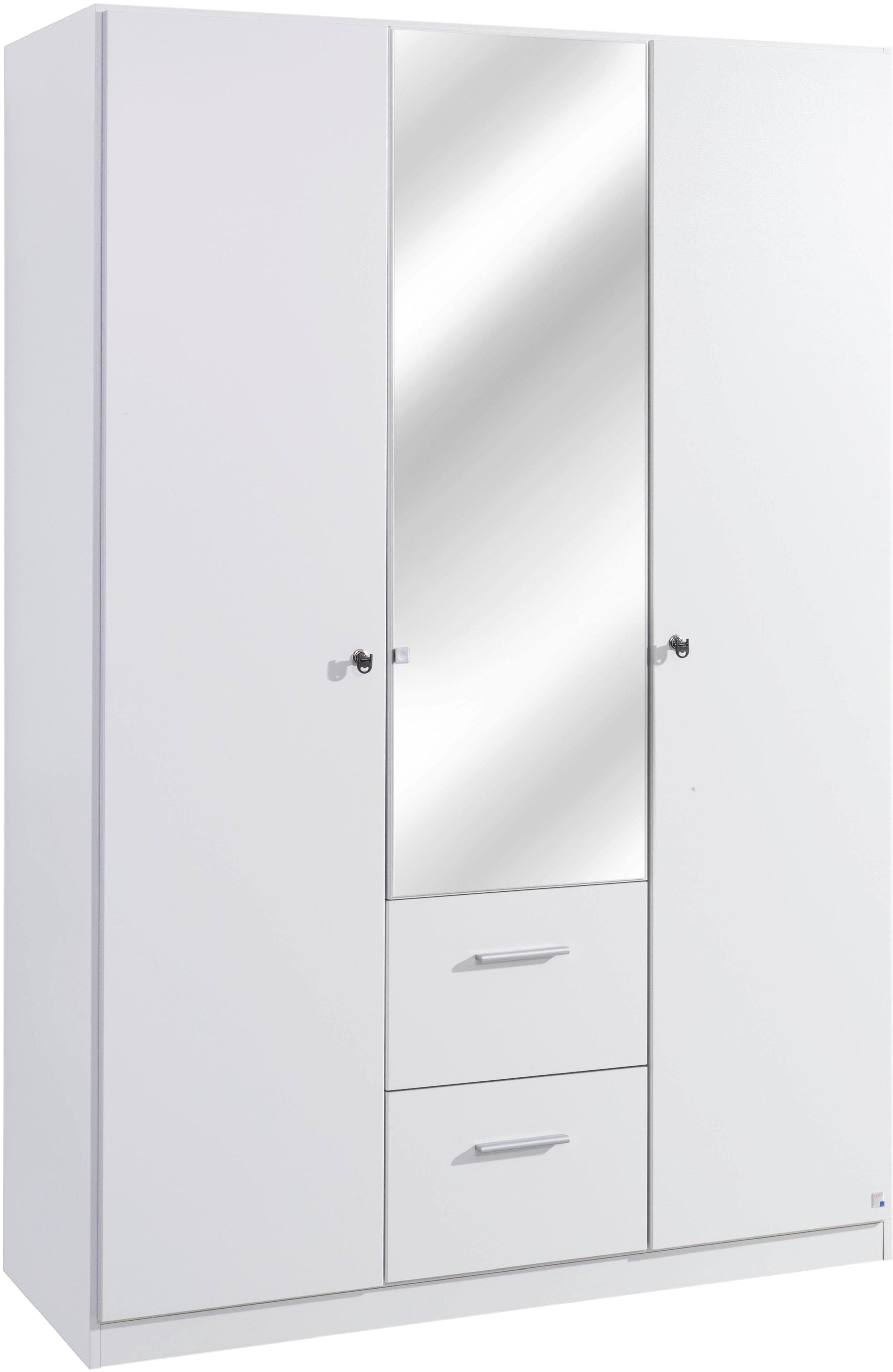 Schlafzimmer-Set RAUCH Kleiderschrank Büroschrank Buchholz Weiß