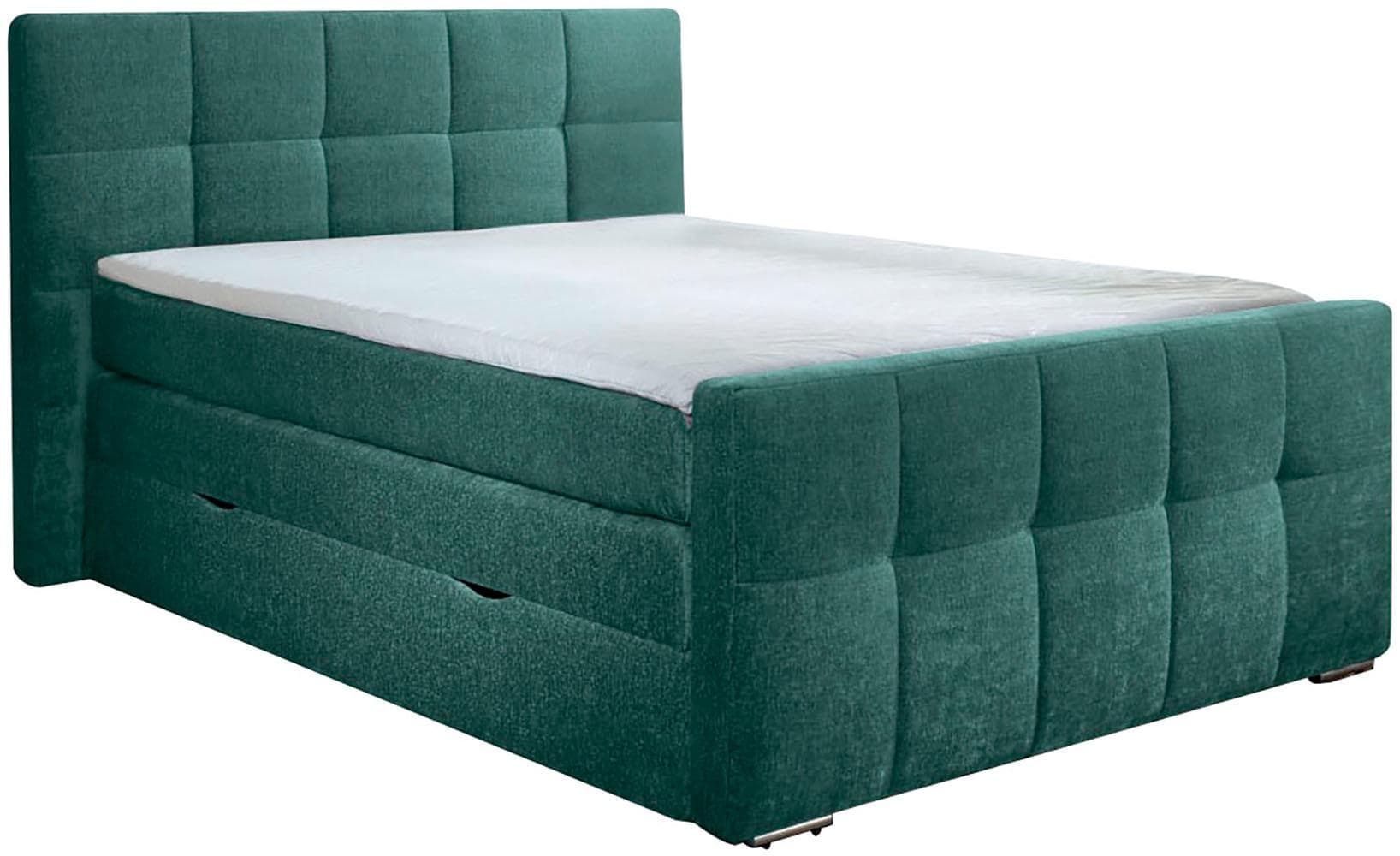 Home Affaire Boxspringbett Rosà Grün mit Stauraum und 2 Matratzen