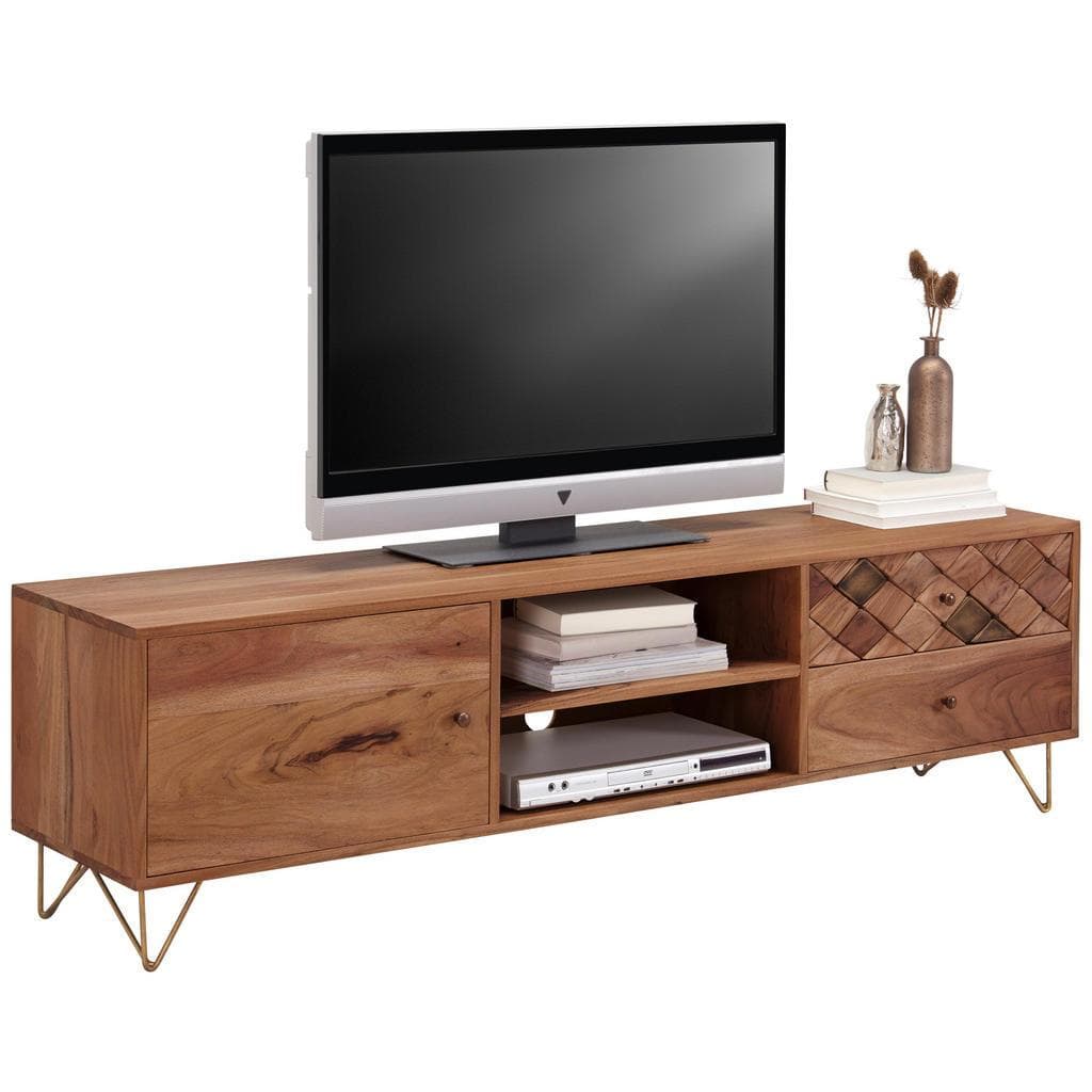 Ambia Home Lowboard Akazie mit Haarnadelbeinen