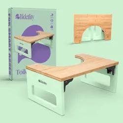 Bidetlity Toilettenhocker Bambus Mint Edition Klappbarer WC Hocker