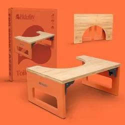 Bidetlity Toilettenhocker Bambus Peach Edition Klappbarer WC Hocker