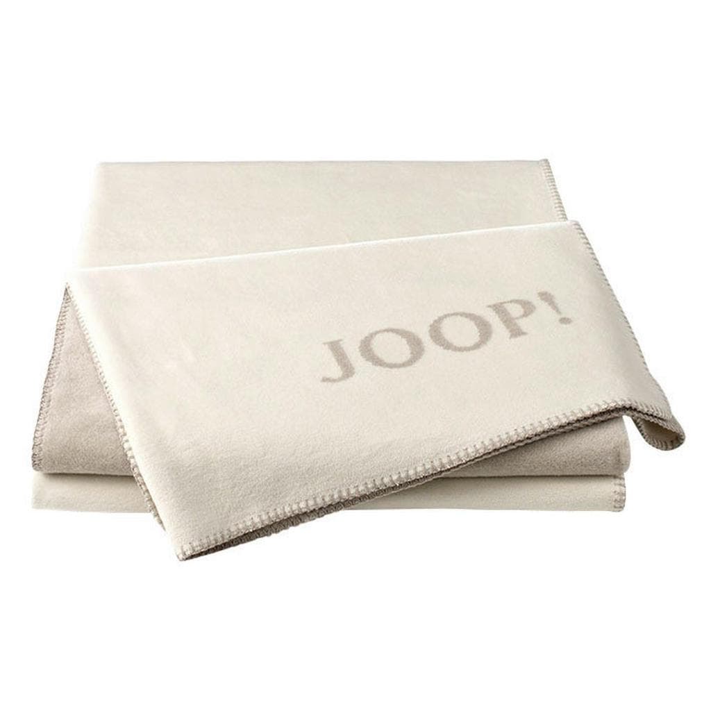Joop! Wohndecke Uni Doubleface Weiß/Beige Textil 150x200 cm