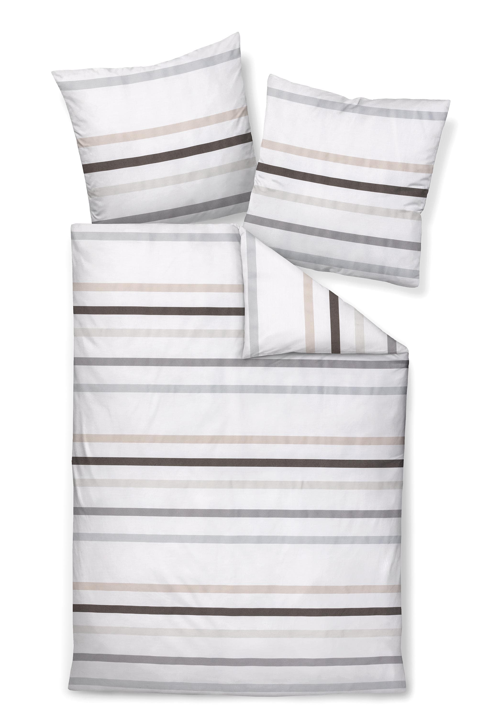 Bettwäsche Janine Mako-Satin Taupegrau