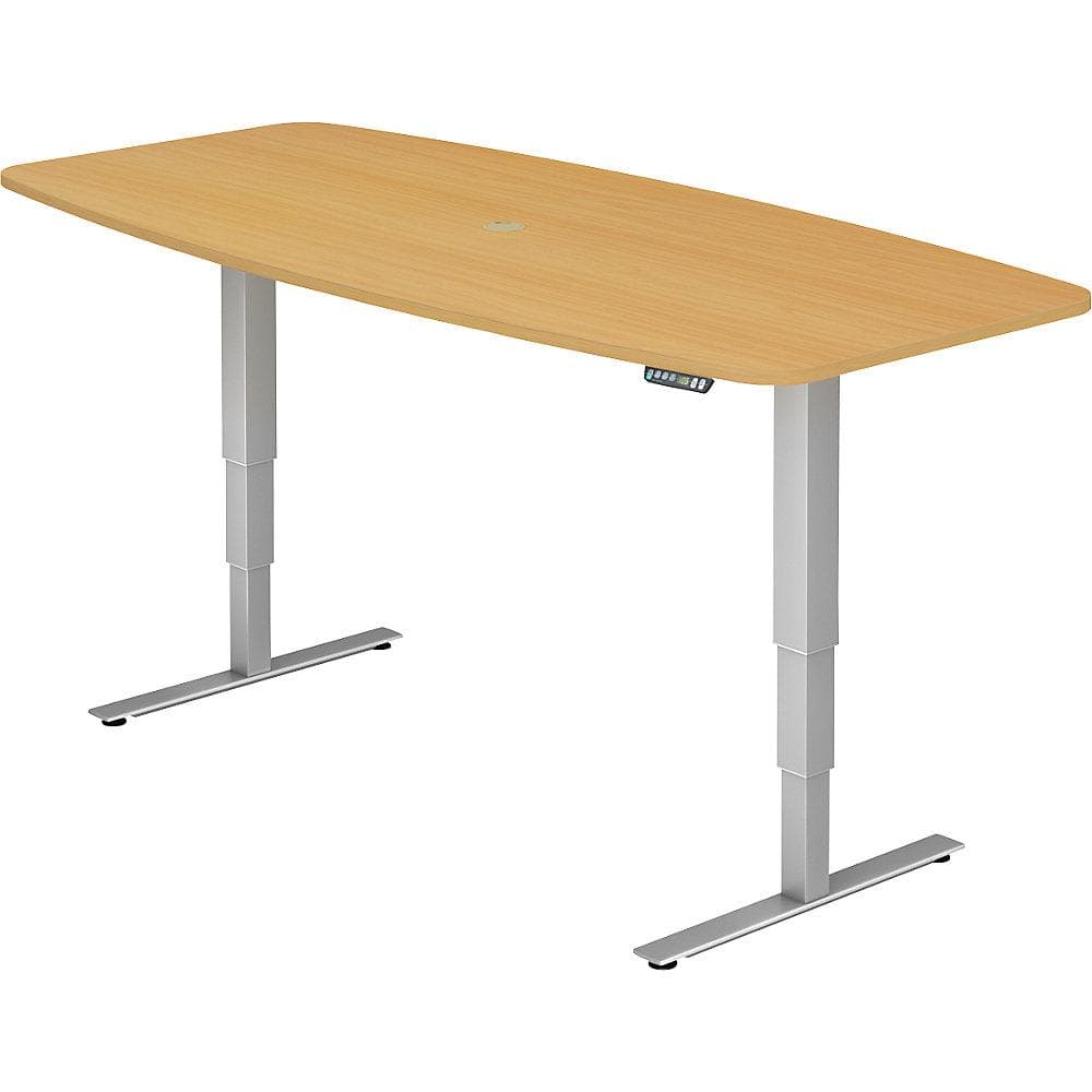 Kaiserkraft Konferenztisch elektrisch höhenverstellbar Buche-Dekor