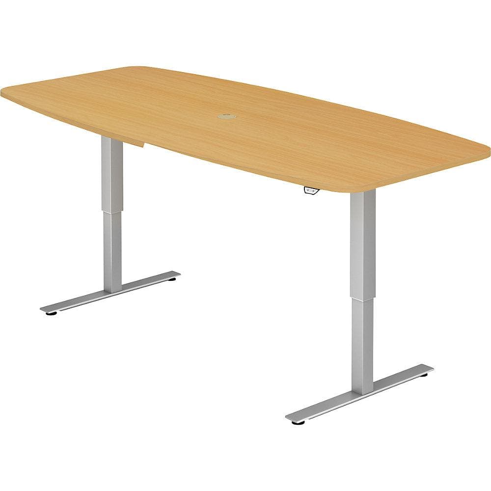 Kaiserkraft Konferenztisch elektrisch höhenverstellbar Buche-Dekor