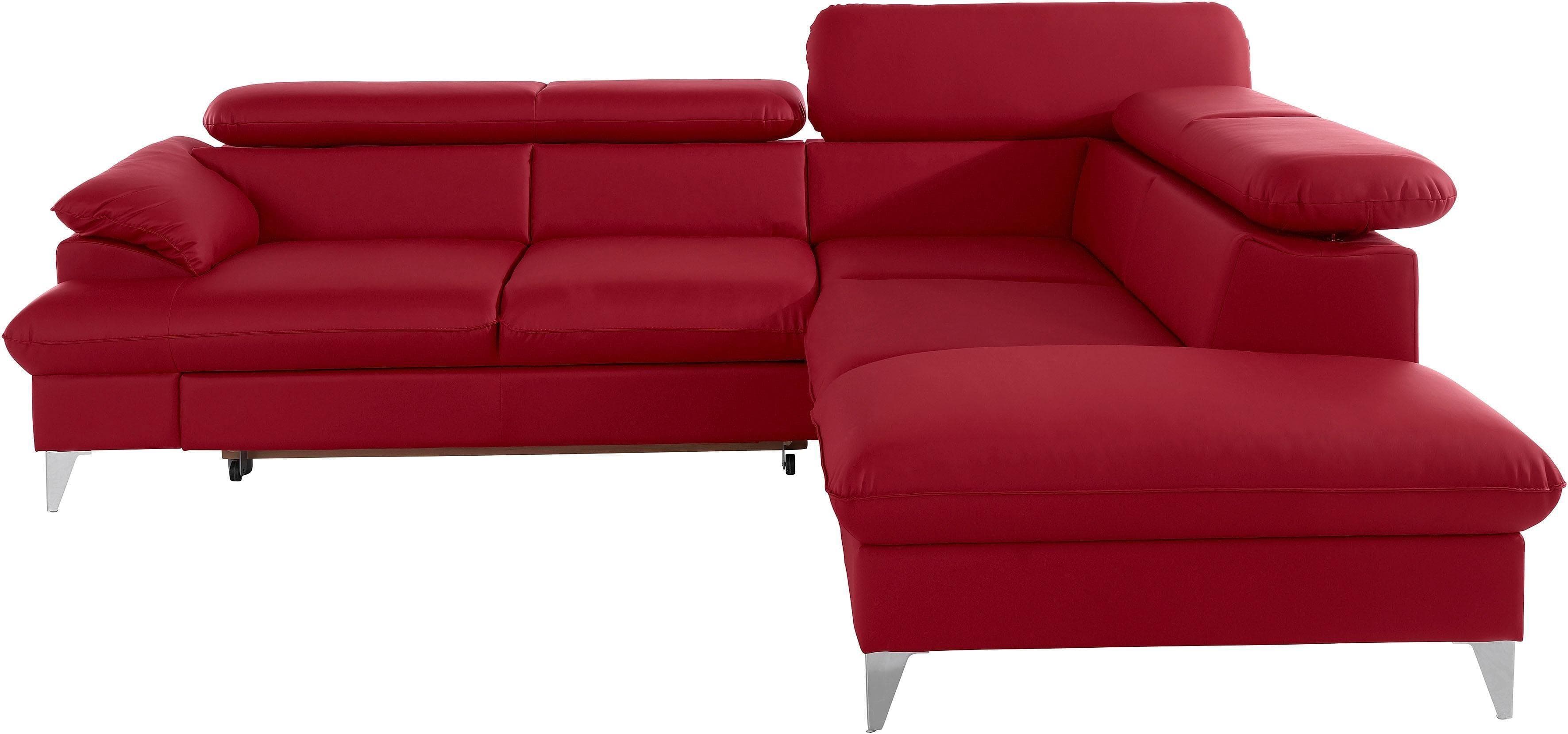 Ecksofa-Set mit Hocker und verstellbaren Kopfstützen