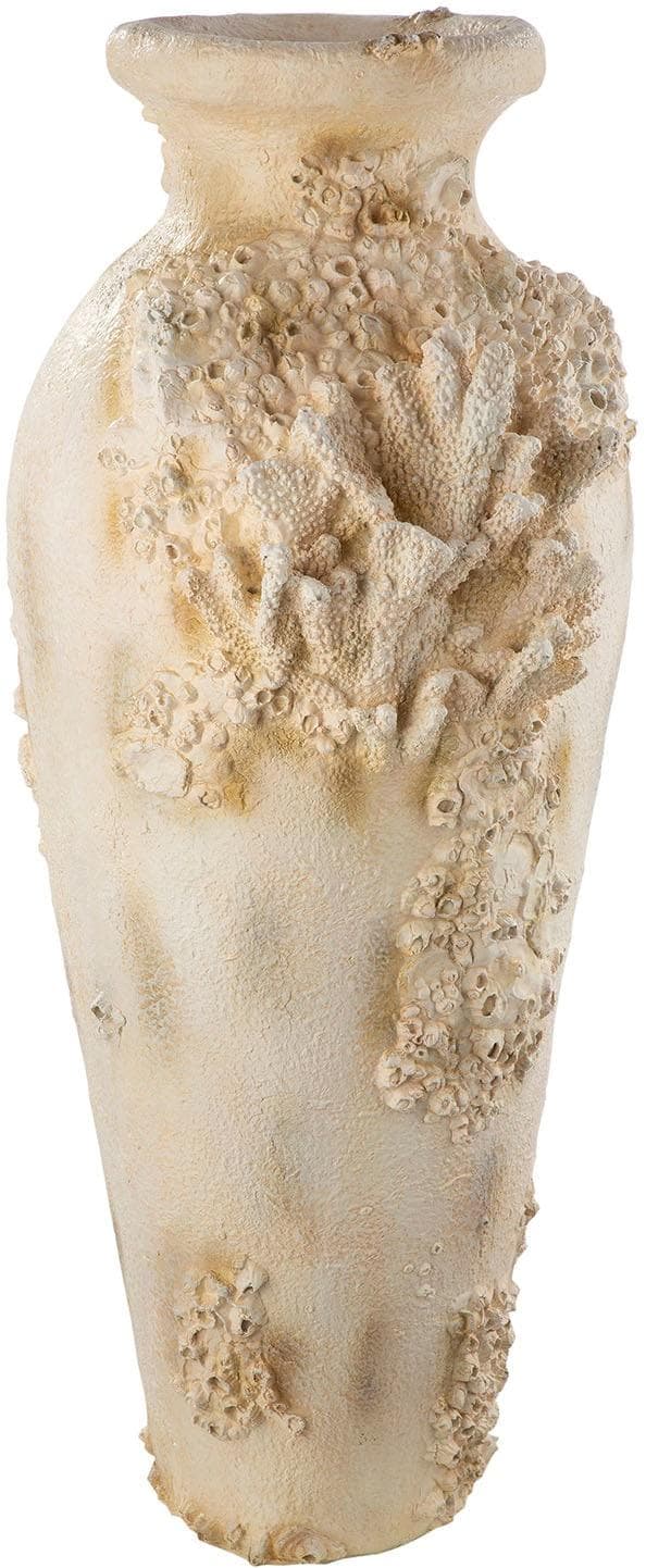 Bodenvase GILDE Seychelles Kunstharz Amphora Weiß